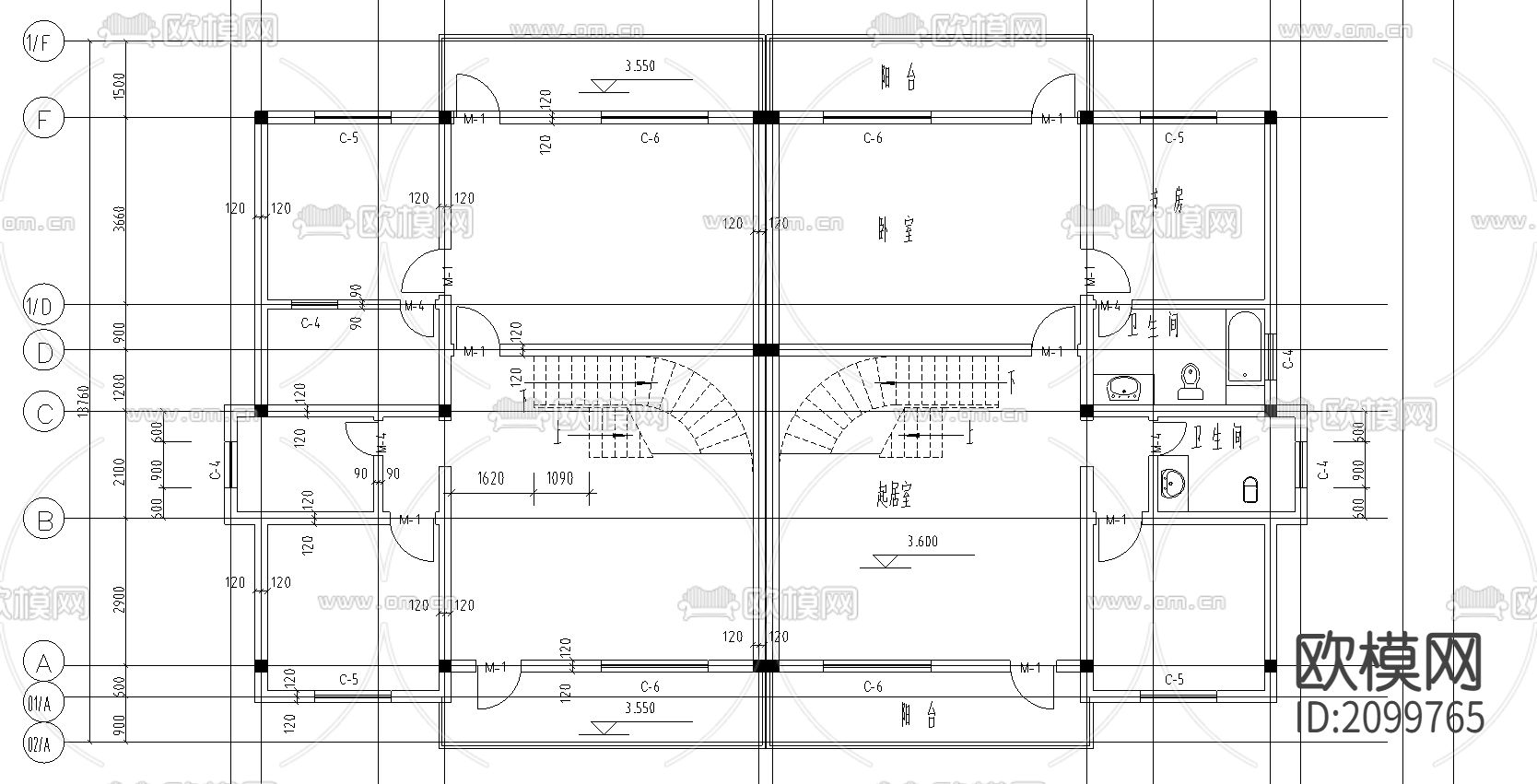 两套别墅CAD施工图图下载（渲染图4）