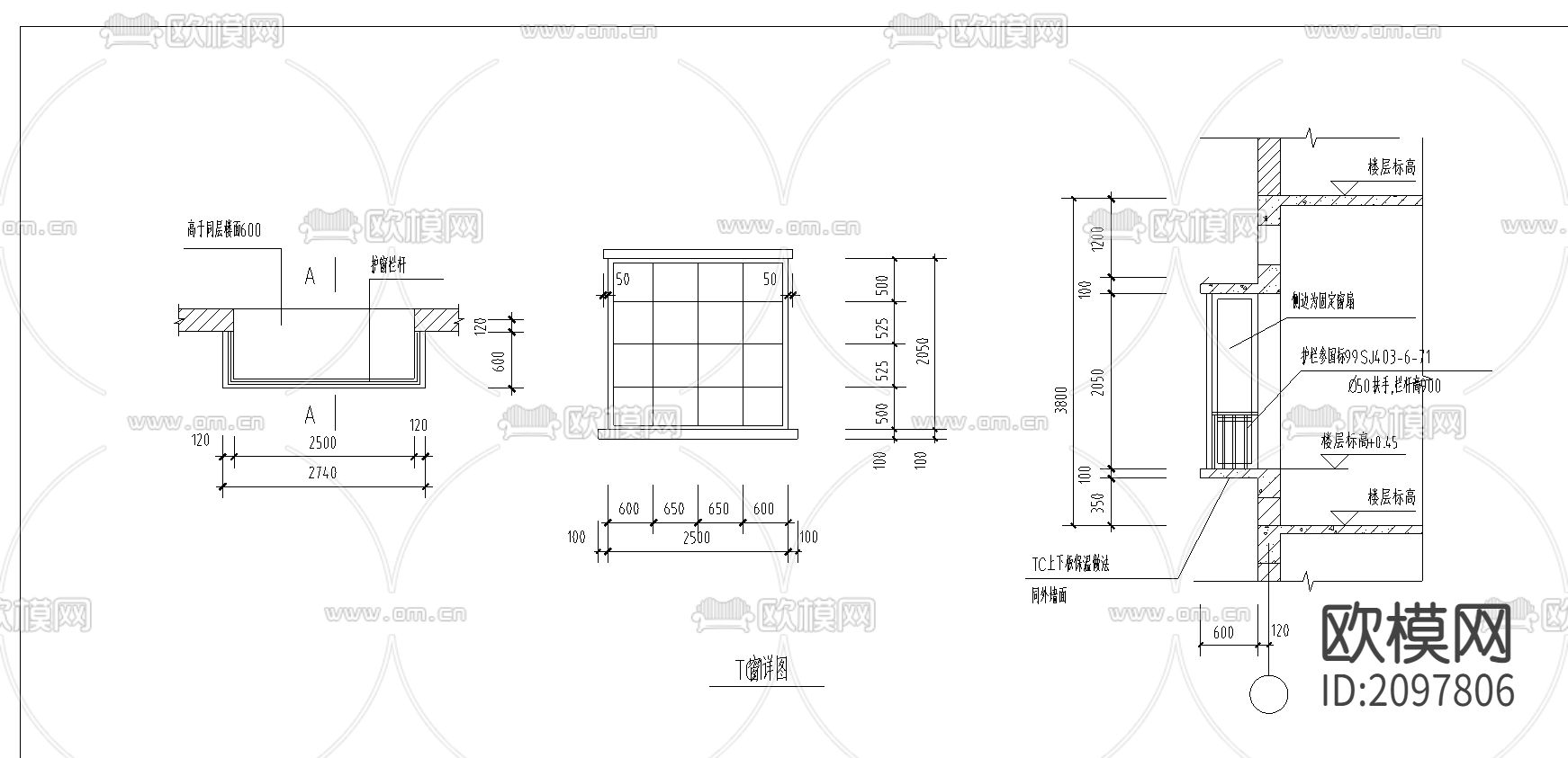 窗户CAD施工图下载（渲染图4）