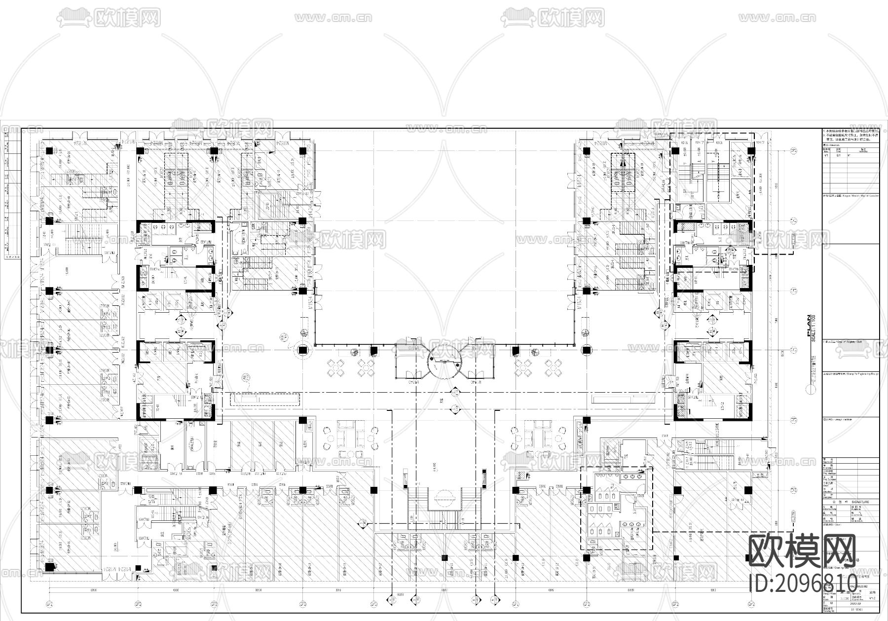 某酒店办公大楼大堂公区电梯厅CAD施工图+效果图下载（渲染图4）