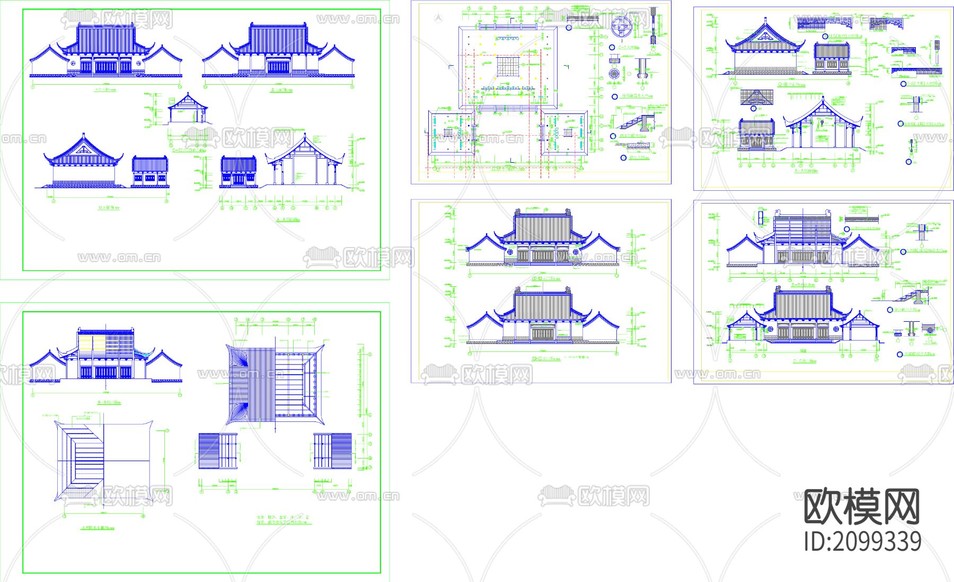 財神殿全套建筑CAD施工圖下載