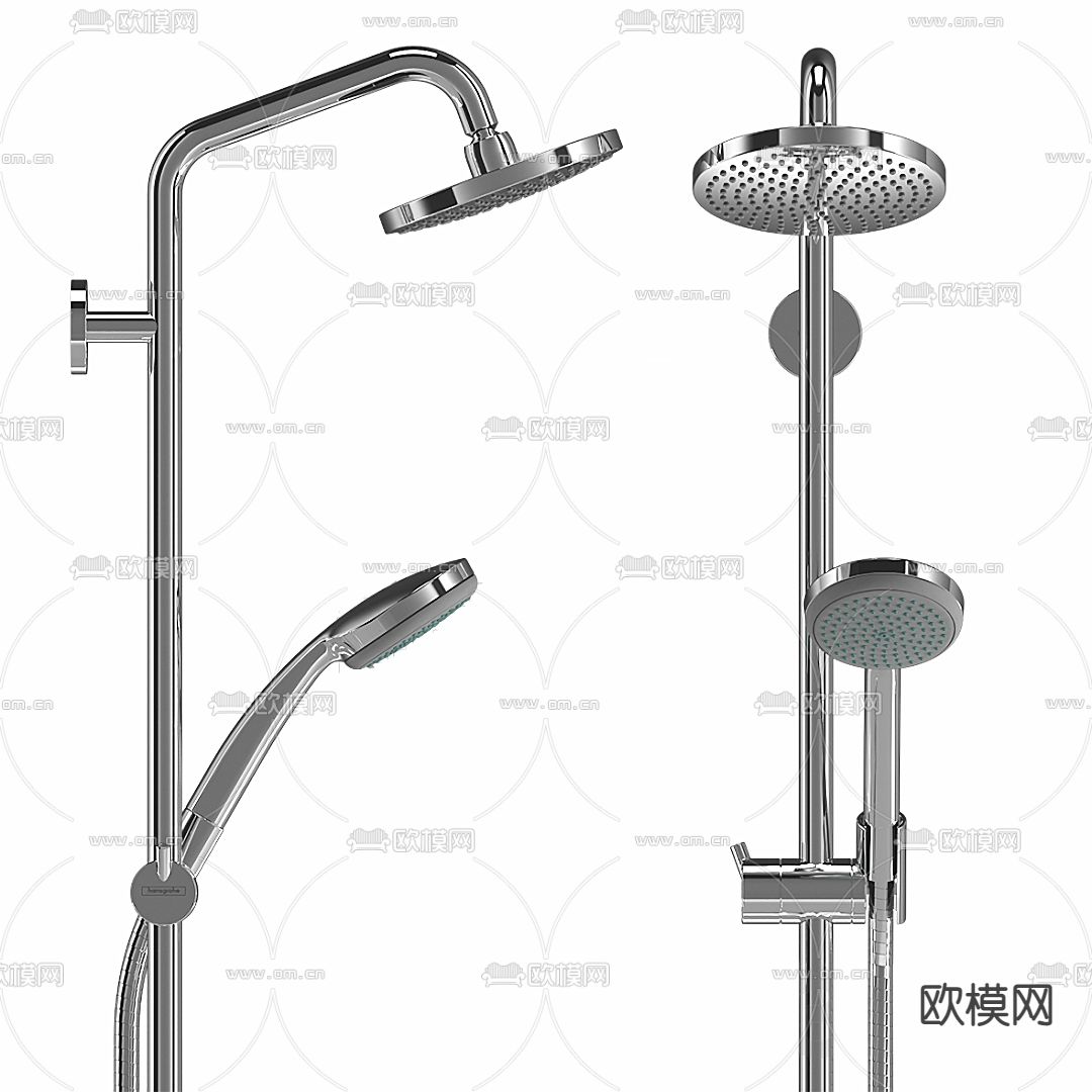 现代淋浴花洒3d模型下载