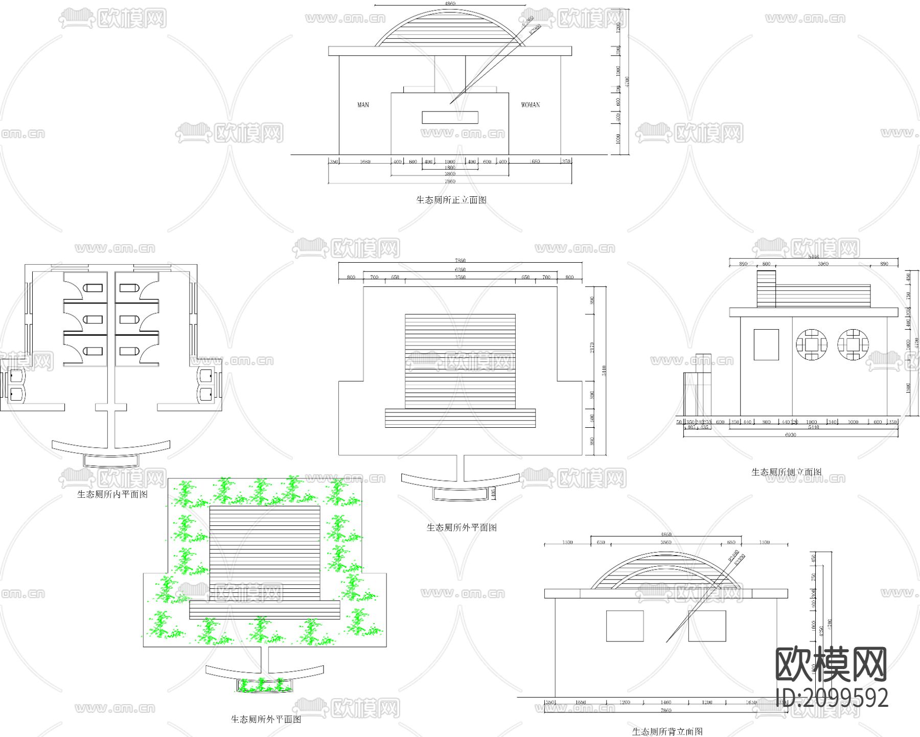厕所建筑CAD施工图下载
