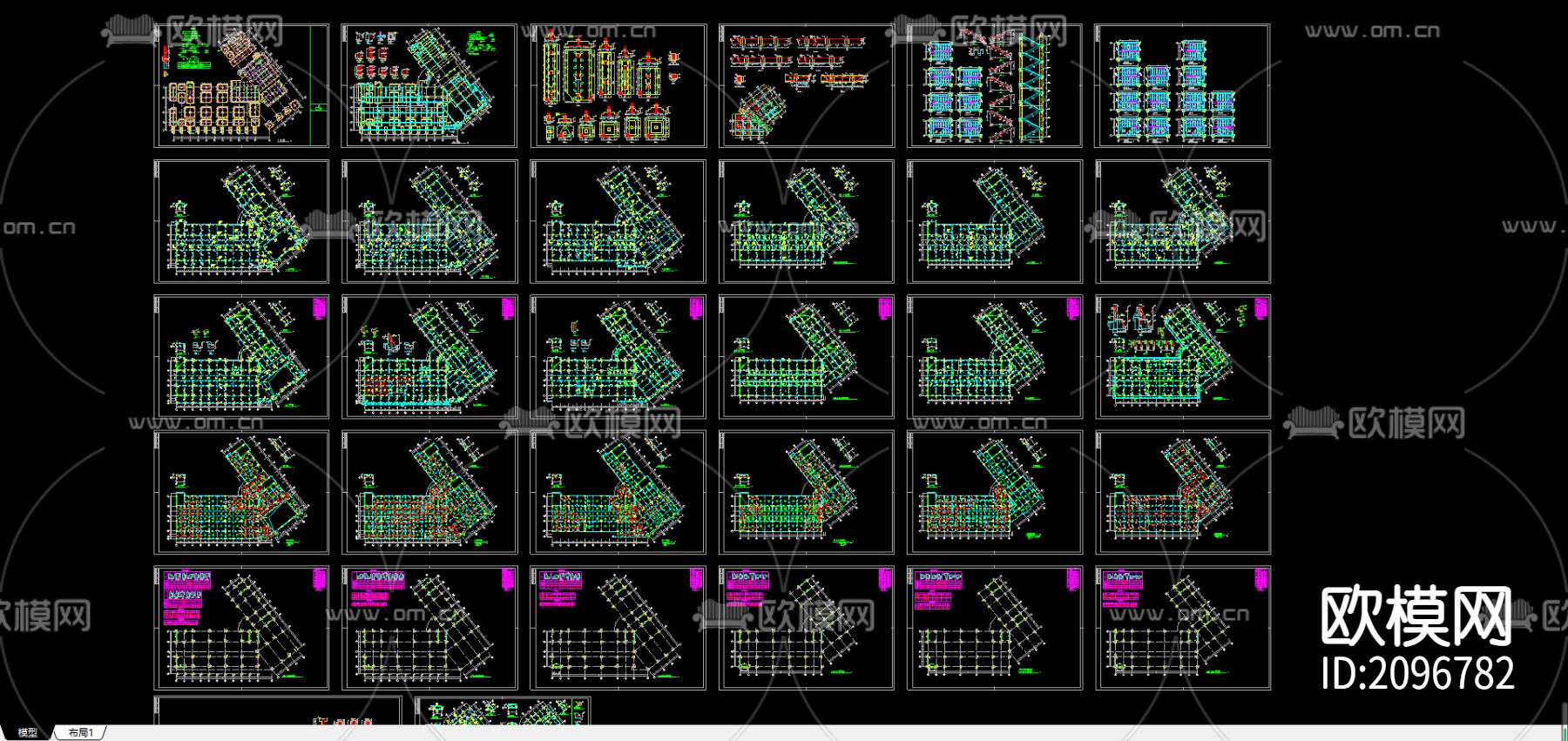 某培训中心结构CAD施工图下载（渲染图1）