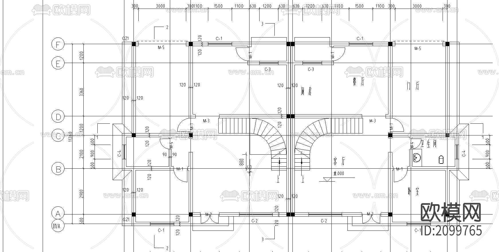 两套别墅CAD施工图图下载（渲染图5）
