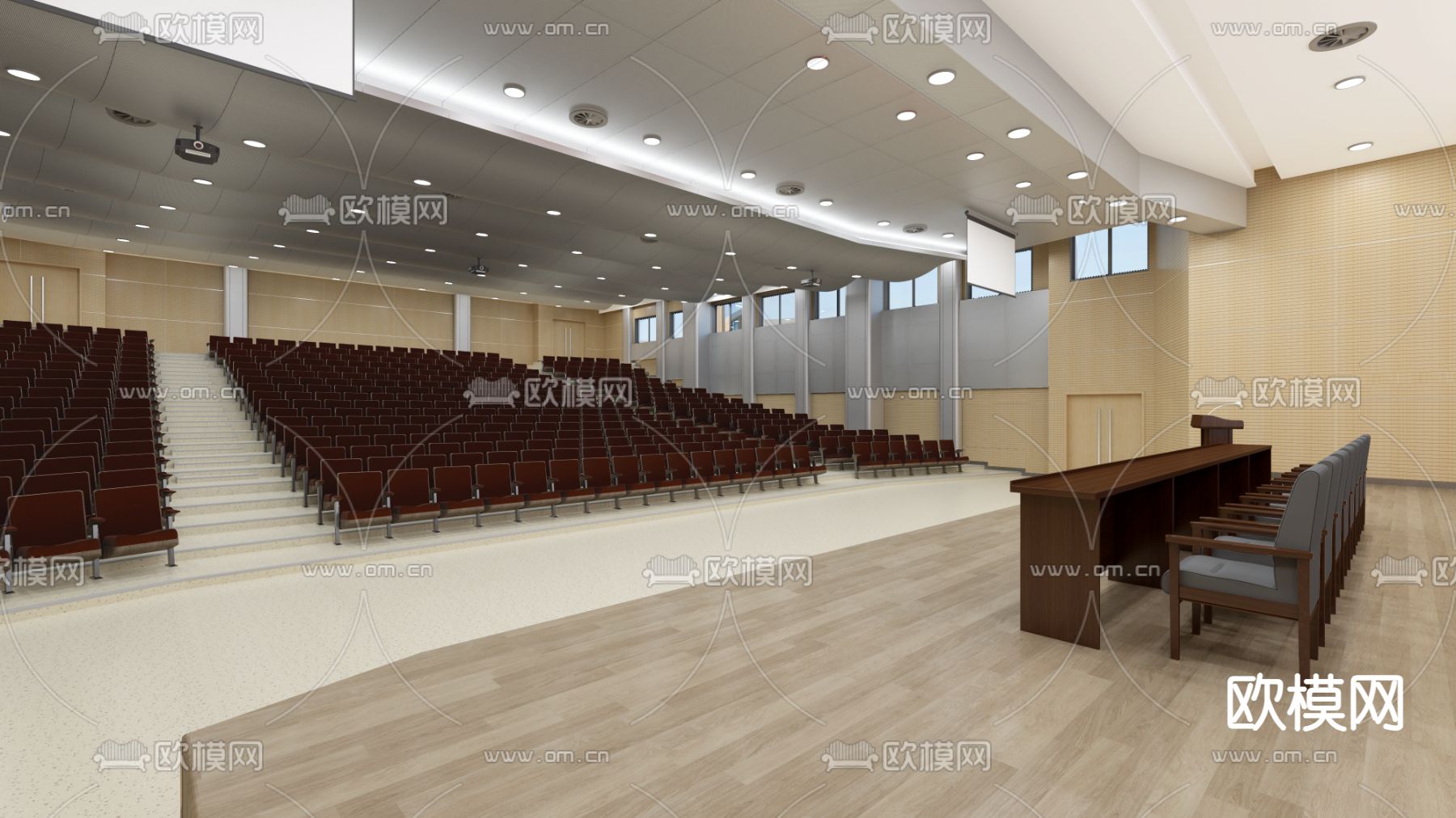 现代报告厅多功能厅su模型