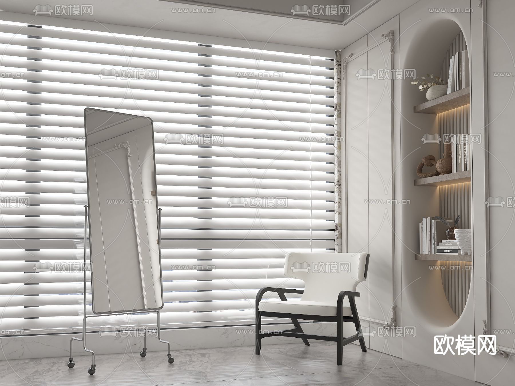 现代穿衣镜全身镜3d模型下载