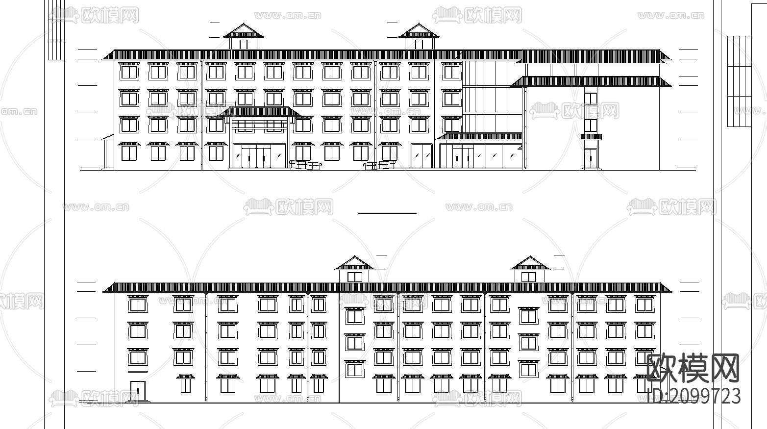 一套宾馆建筑CAD图纸下载（渲染图5）