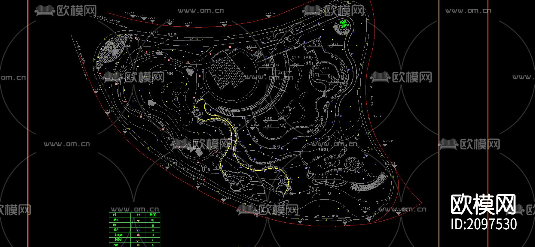 建筑临里中心CAD平面图下载（渲染图1）