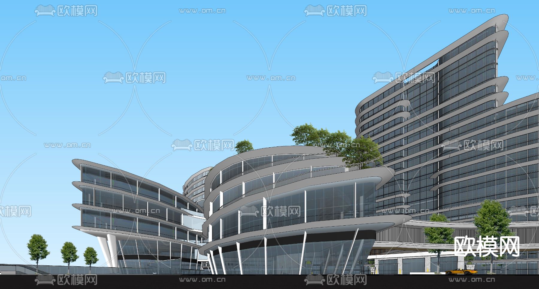 现代商场su模型下载（渲染图2）