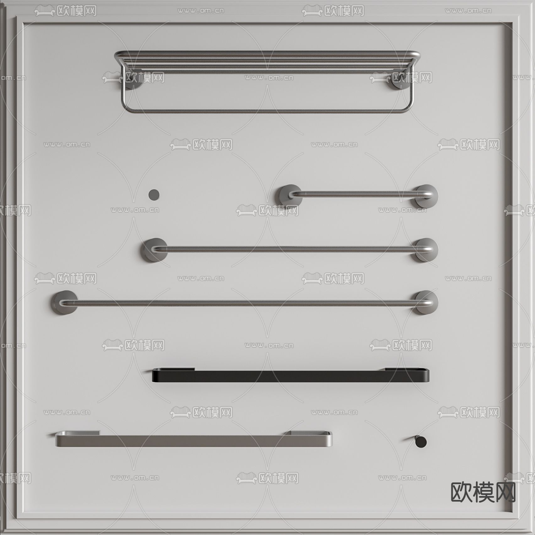 现代毛巾杆su模型