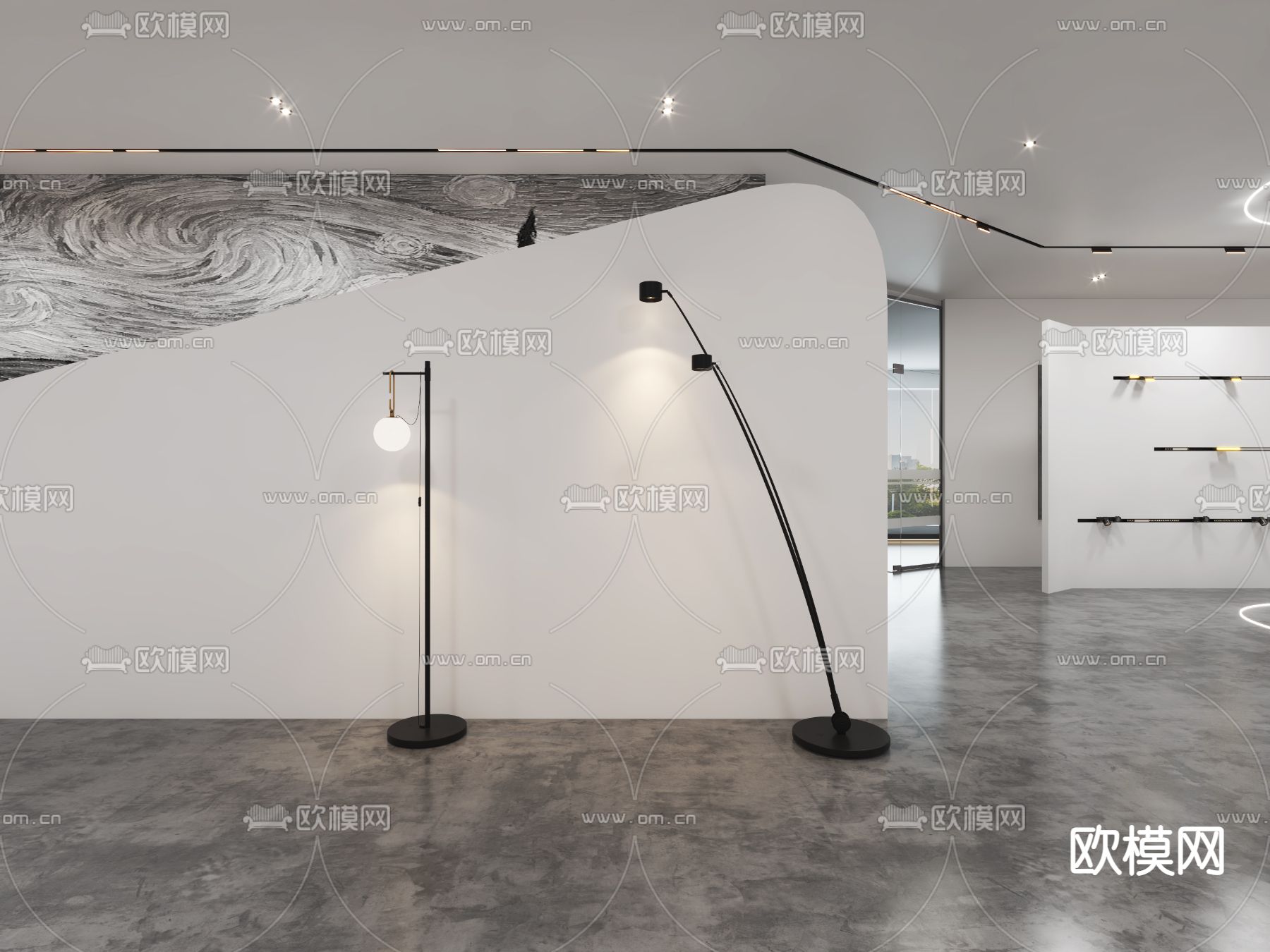 现代灯具展厅3d模型