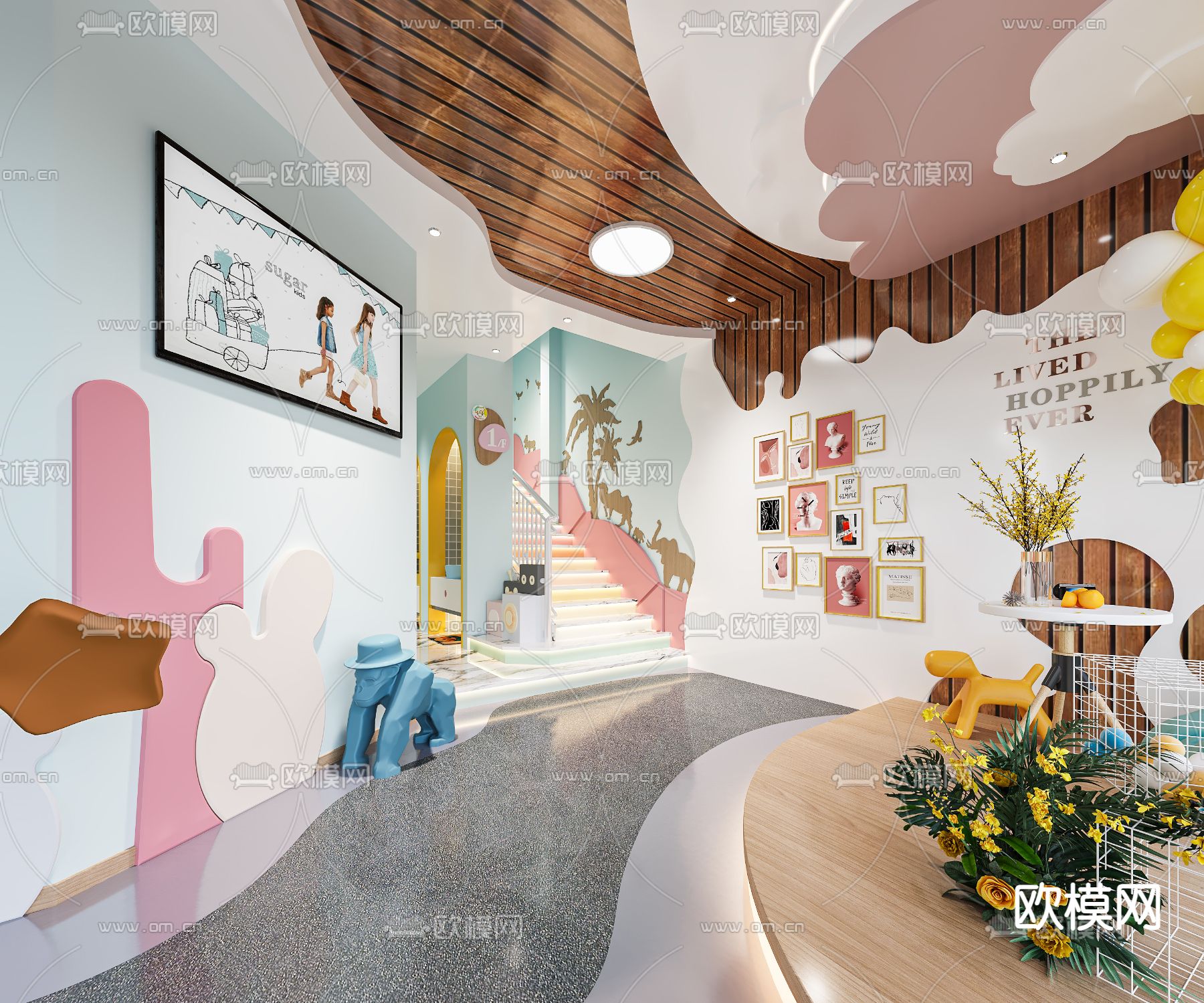 现代儿童口腔诊所3d模型下载（渲染图7）