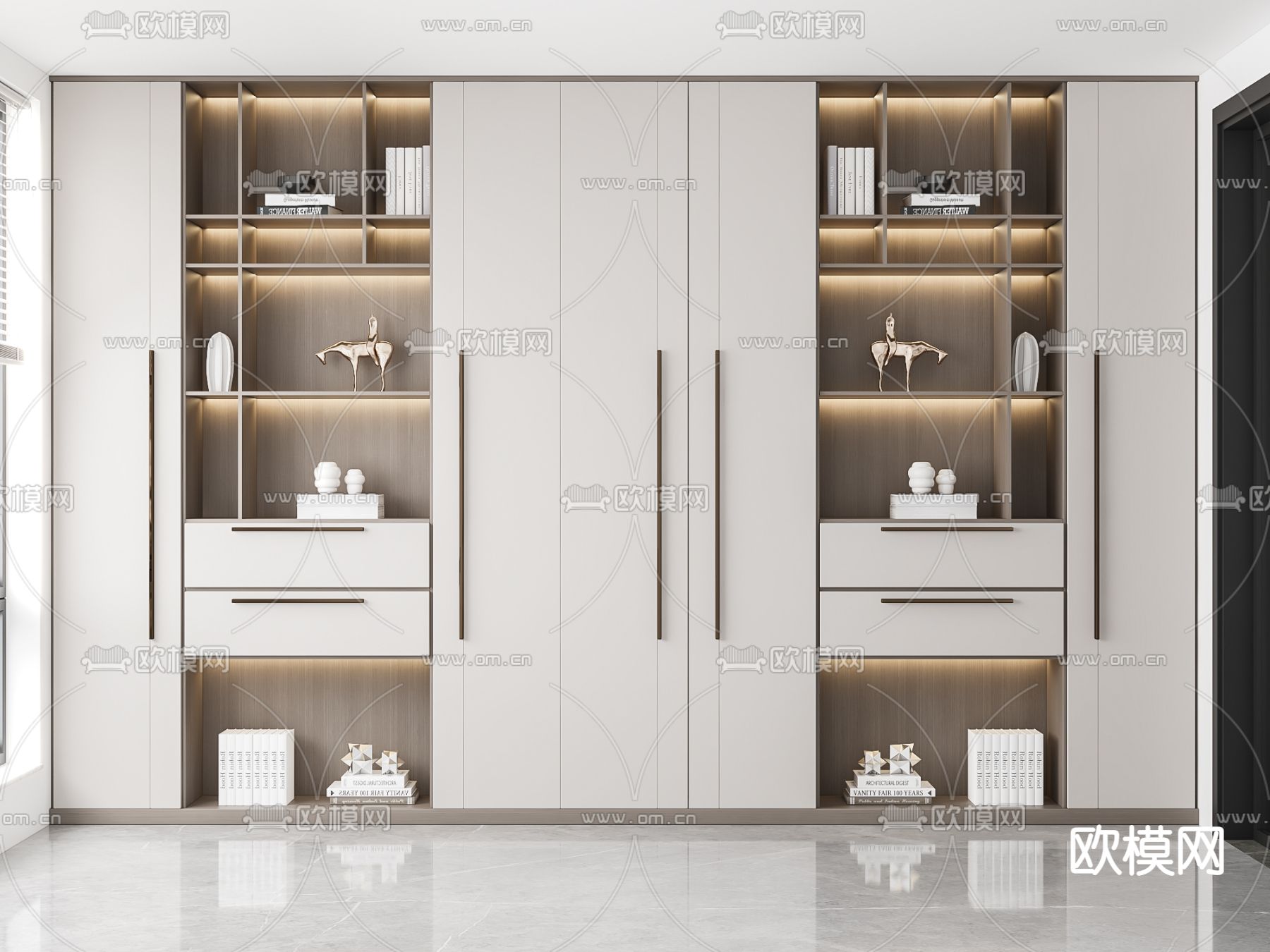 现代轻奢装饰柜3d模型下载