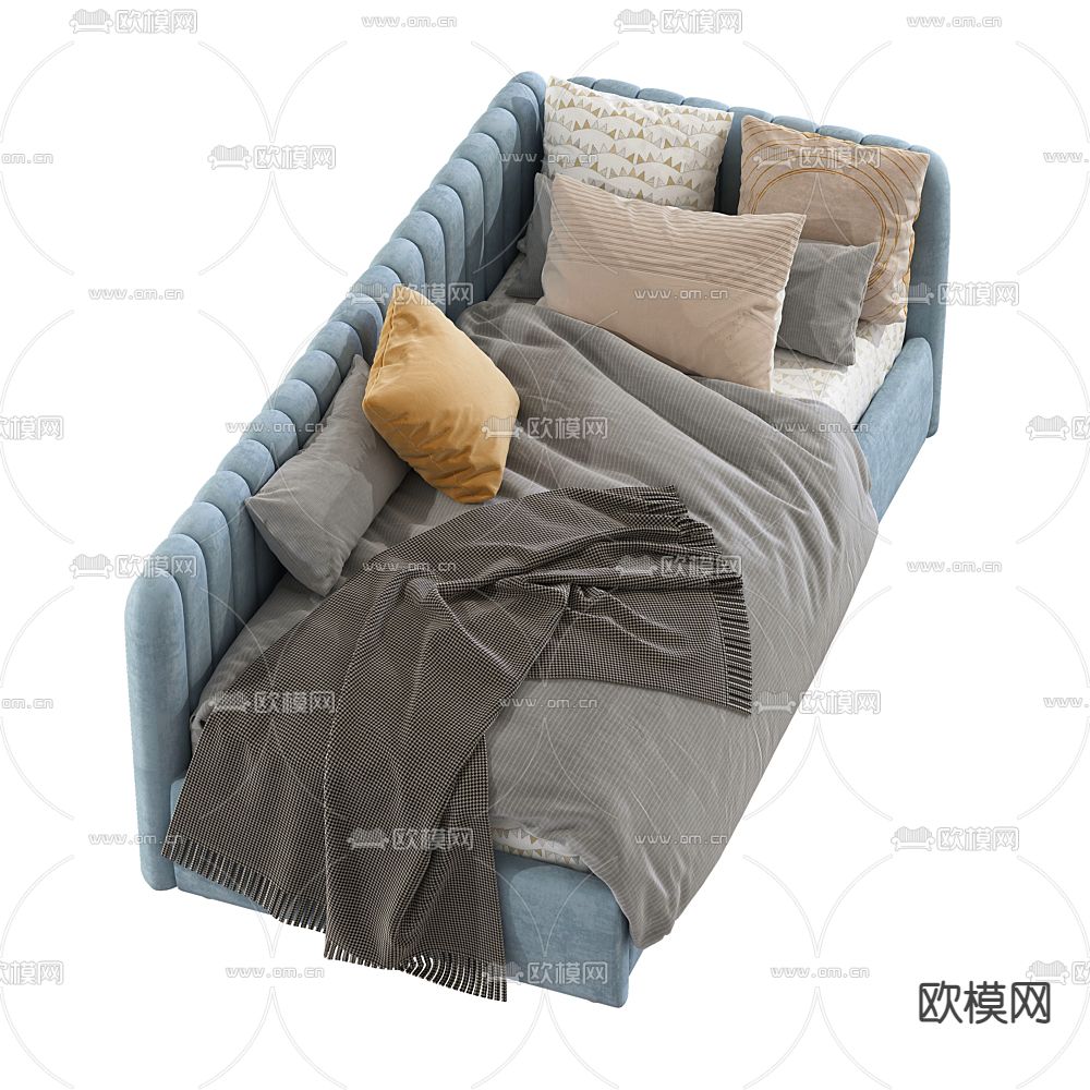 现代布艺沙发床3d模型下载（渲染图3）