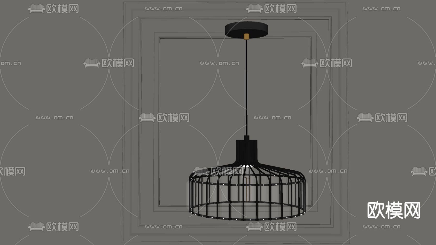 工业风吊灯su模型