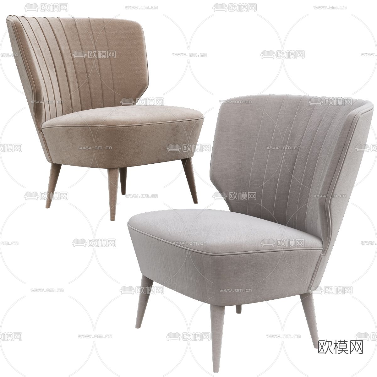 现代布艺休闲椅3d模型下载