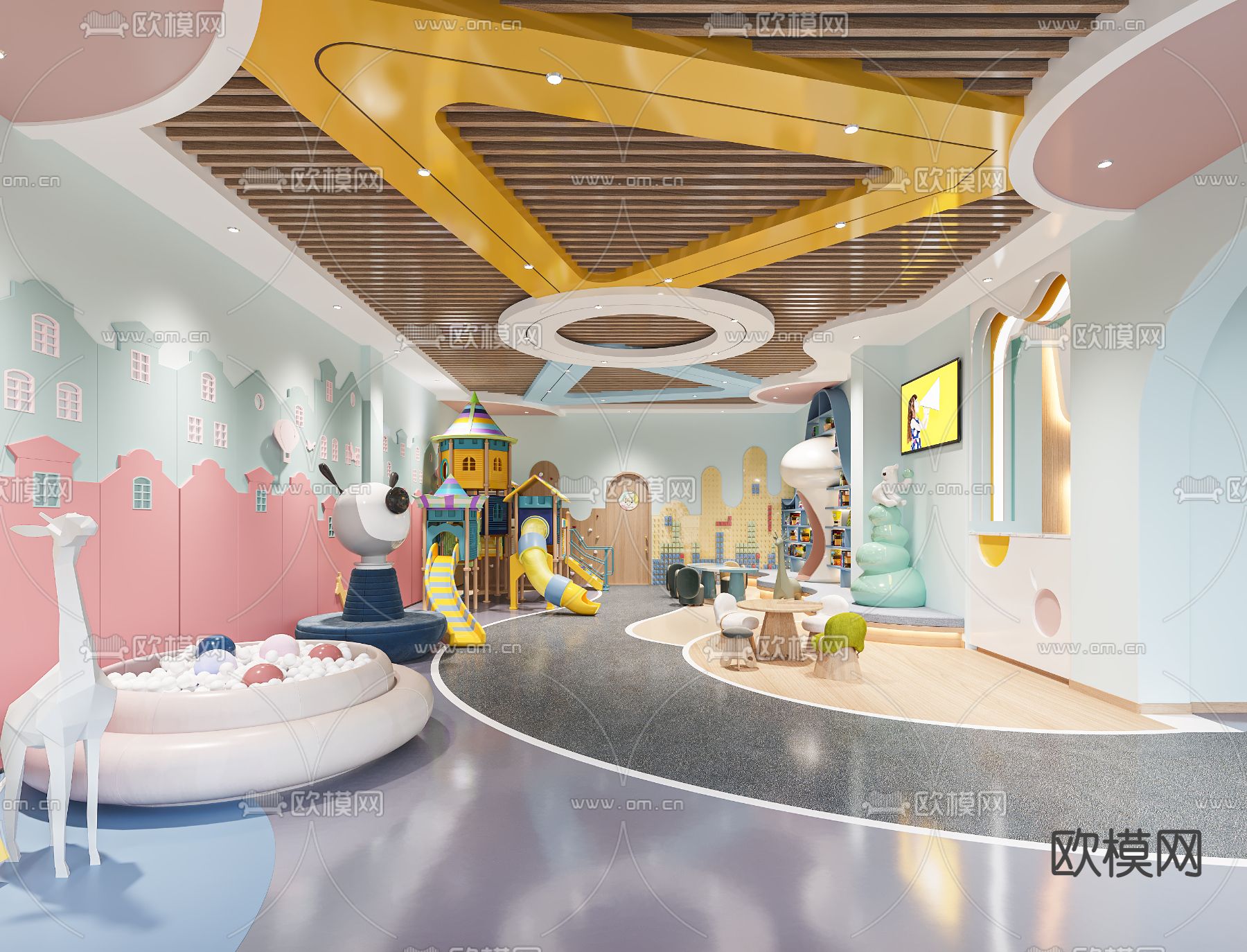 现代儿童口腔诊所3d模型下载（渲染图3）