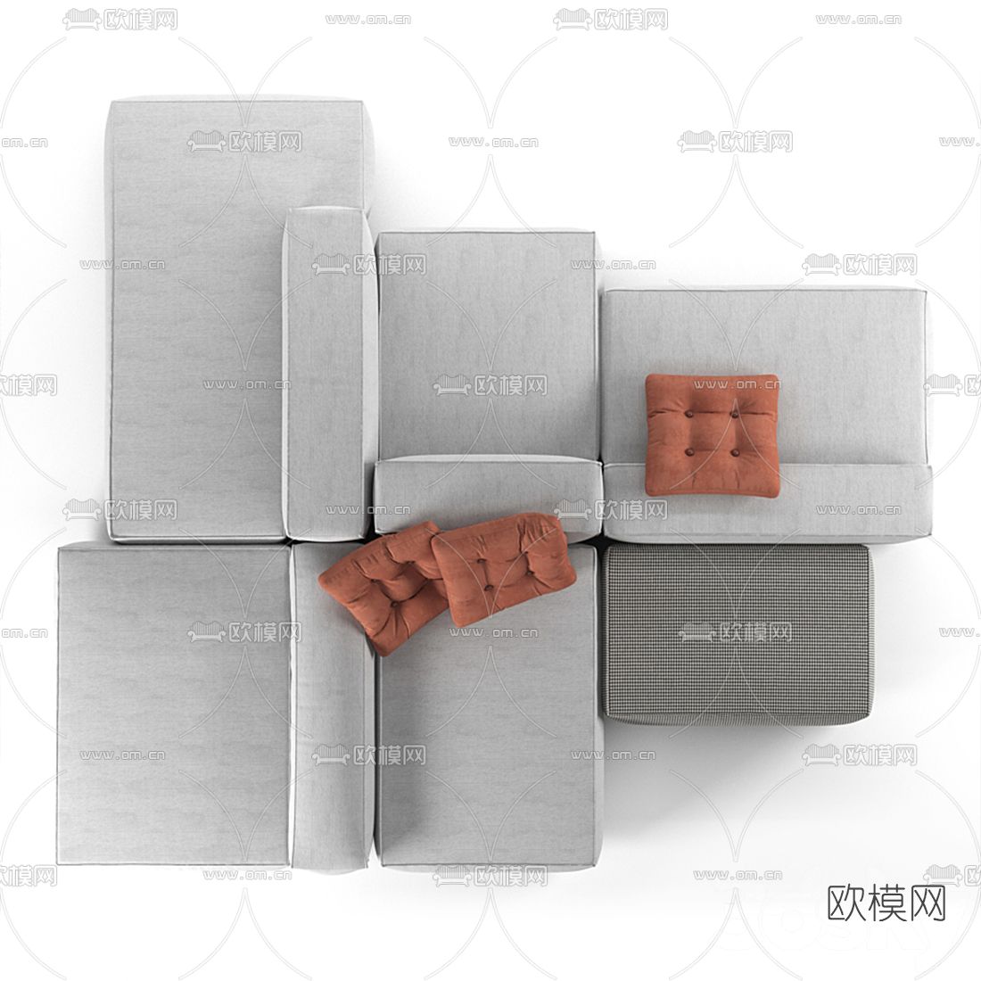 Arflex拼接多人沙发3d模型