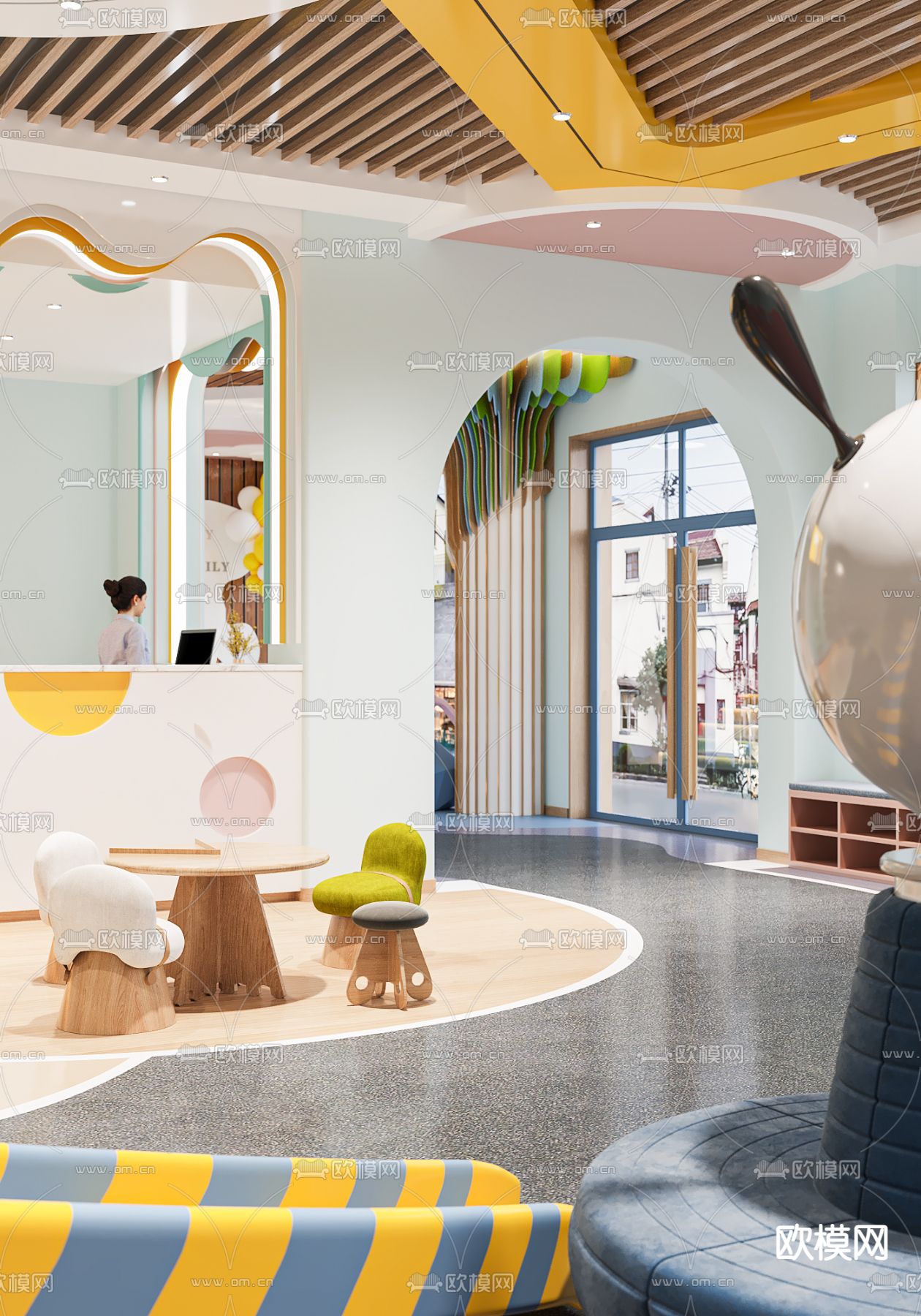 现代儿童口腔诊所3d模型下载（渲染图6）