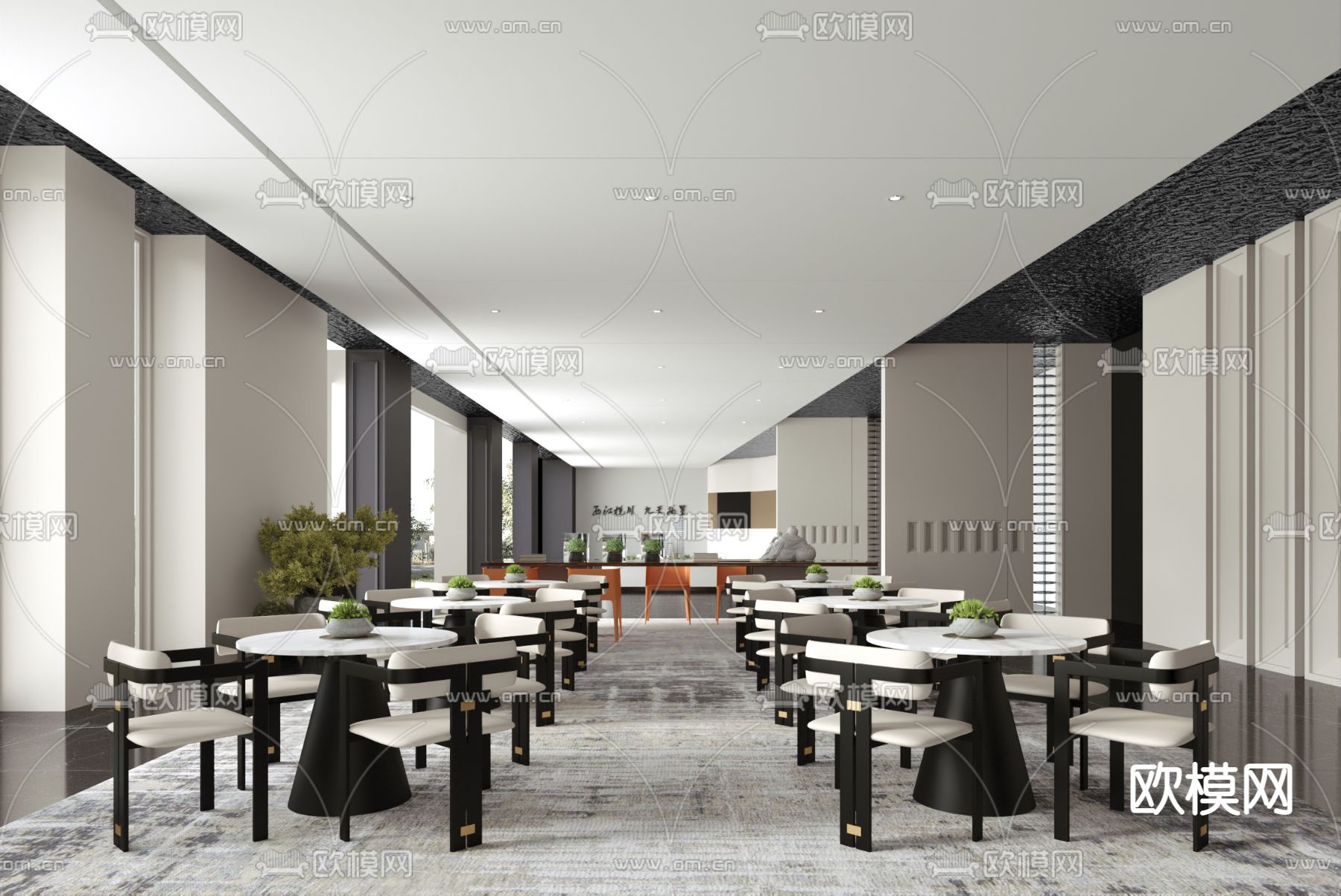 范可萨设计 现代售楼处洽谈区3d模型下载