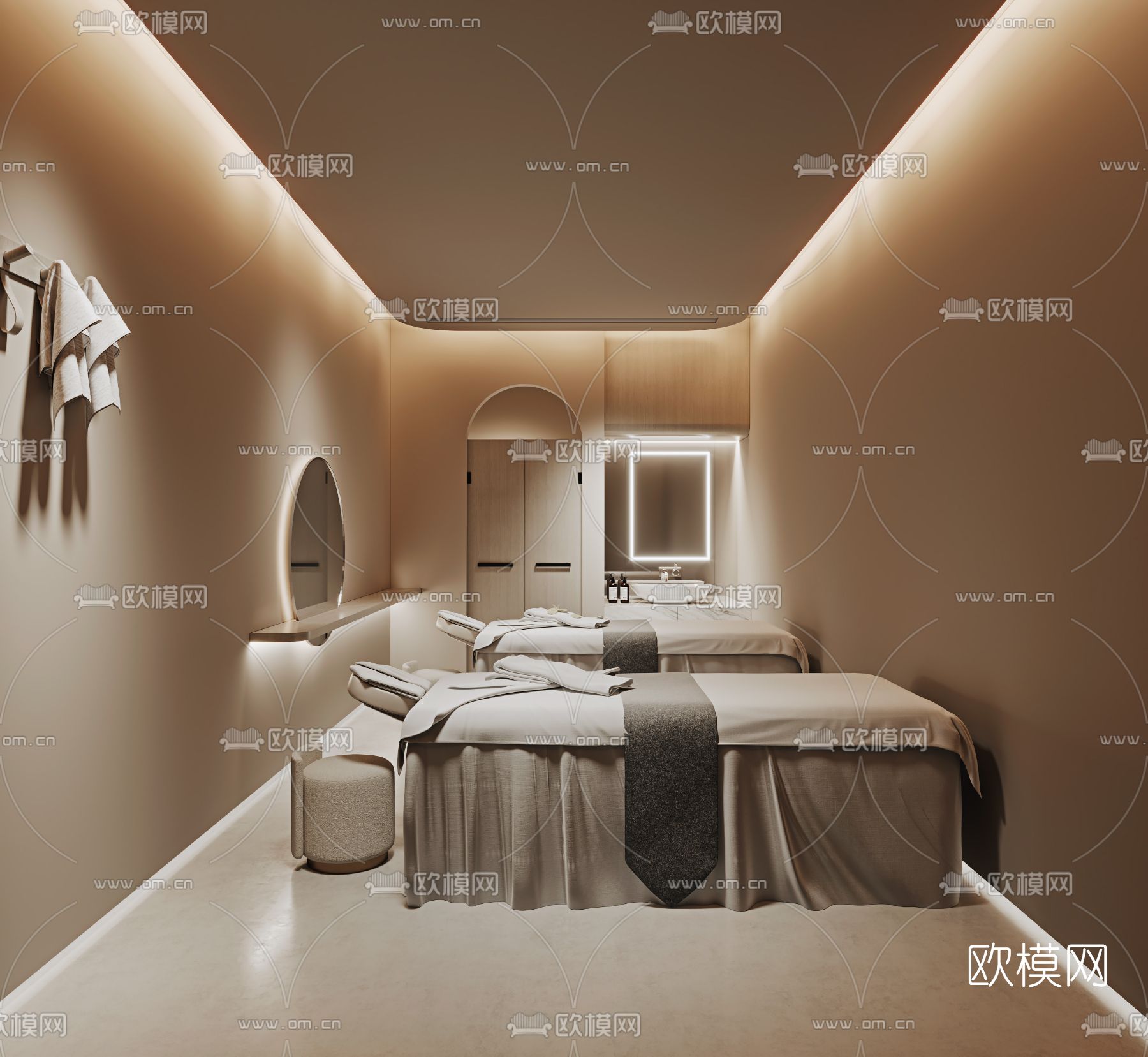 现代SPA护理房3d模型下载