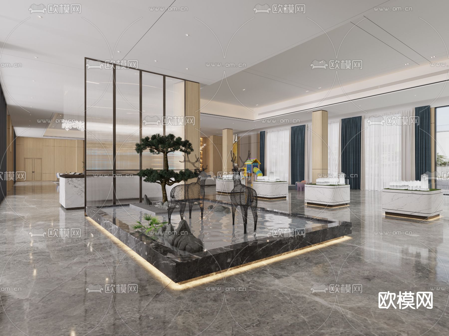 现代售楼部3d模型下载（渲染图3）