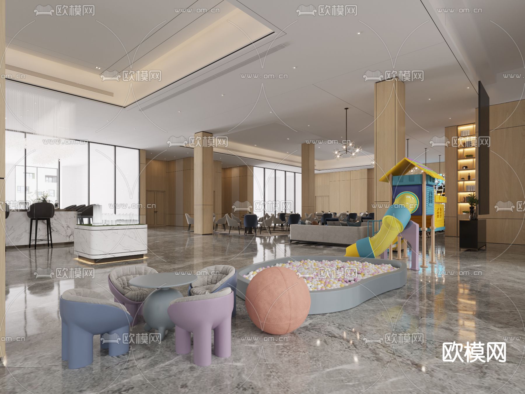 现代售楼部3d模型下载（渲染图2）