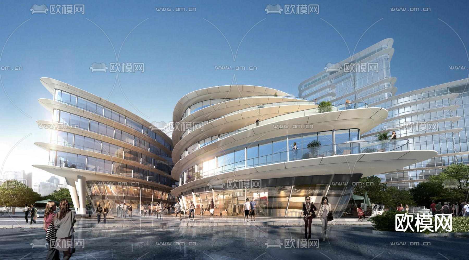 现代商场su模型下载（渲染图1）