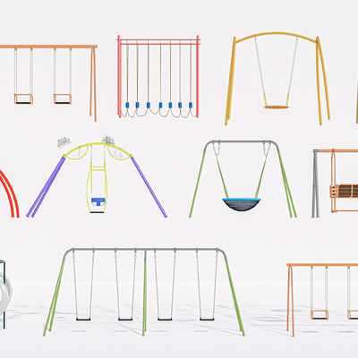  现代户外秋千su模型 