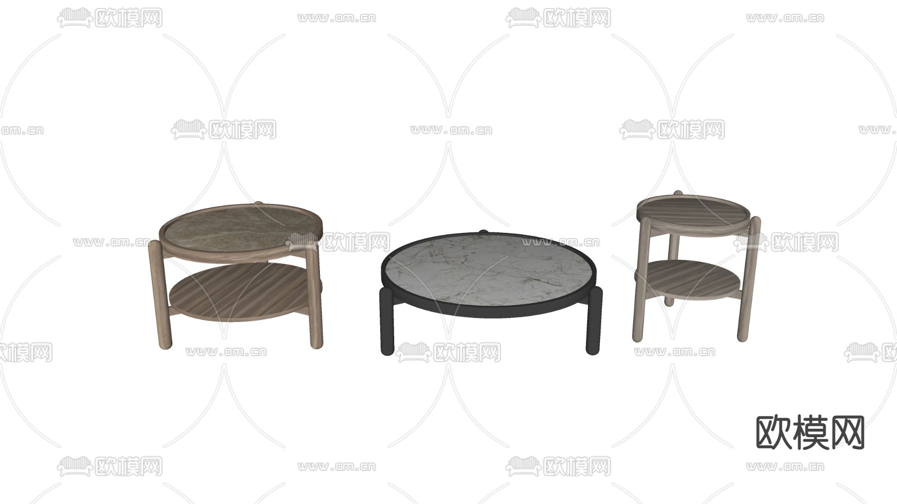 北欧茶几su模型下载（渲染图2）