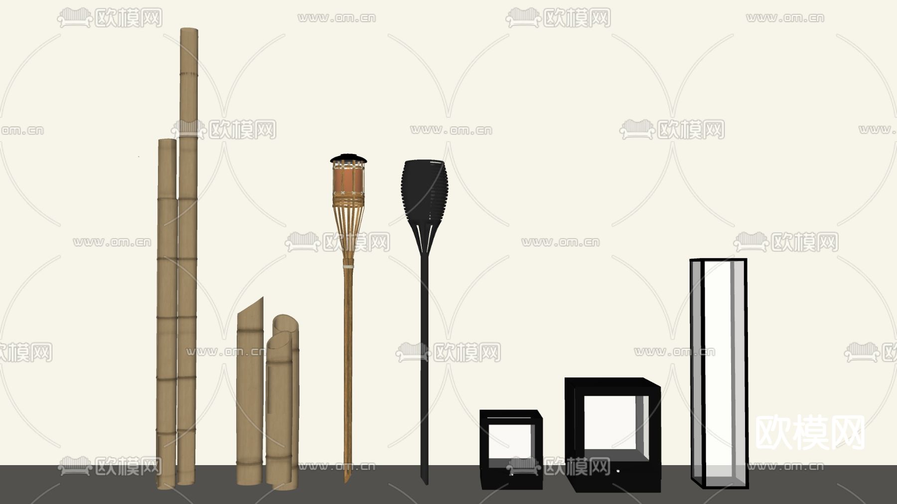 中式景观灯su模型下载（渲染图2）