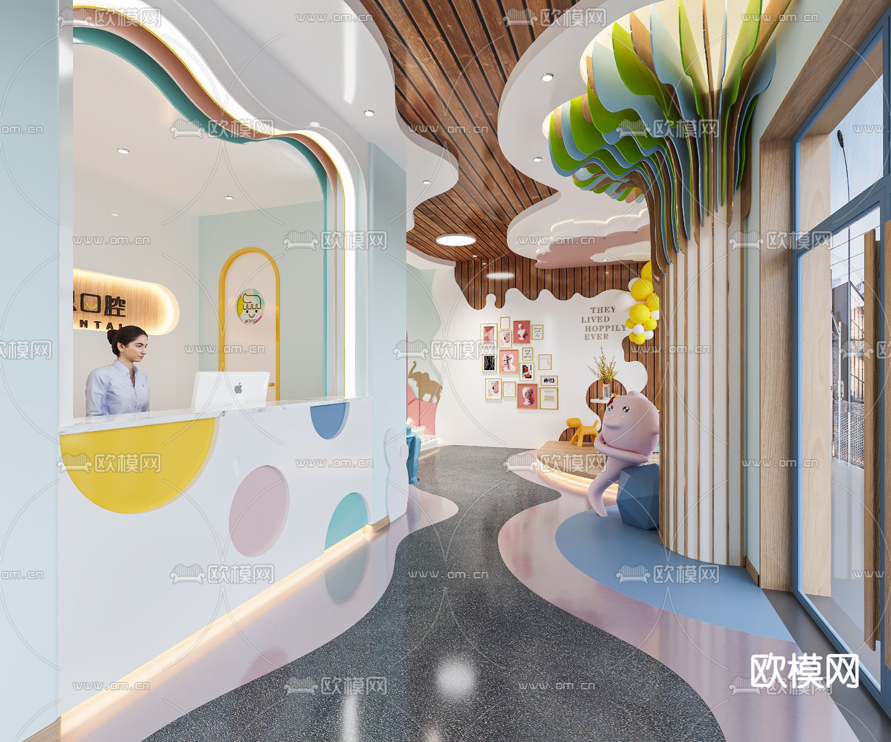 现代儿童口腔诊所3d模型下载（渲染图9）