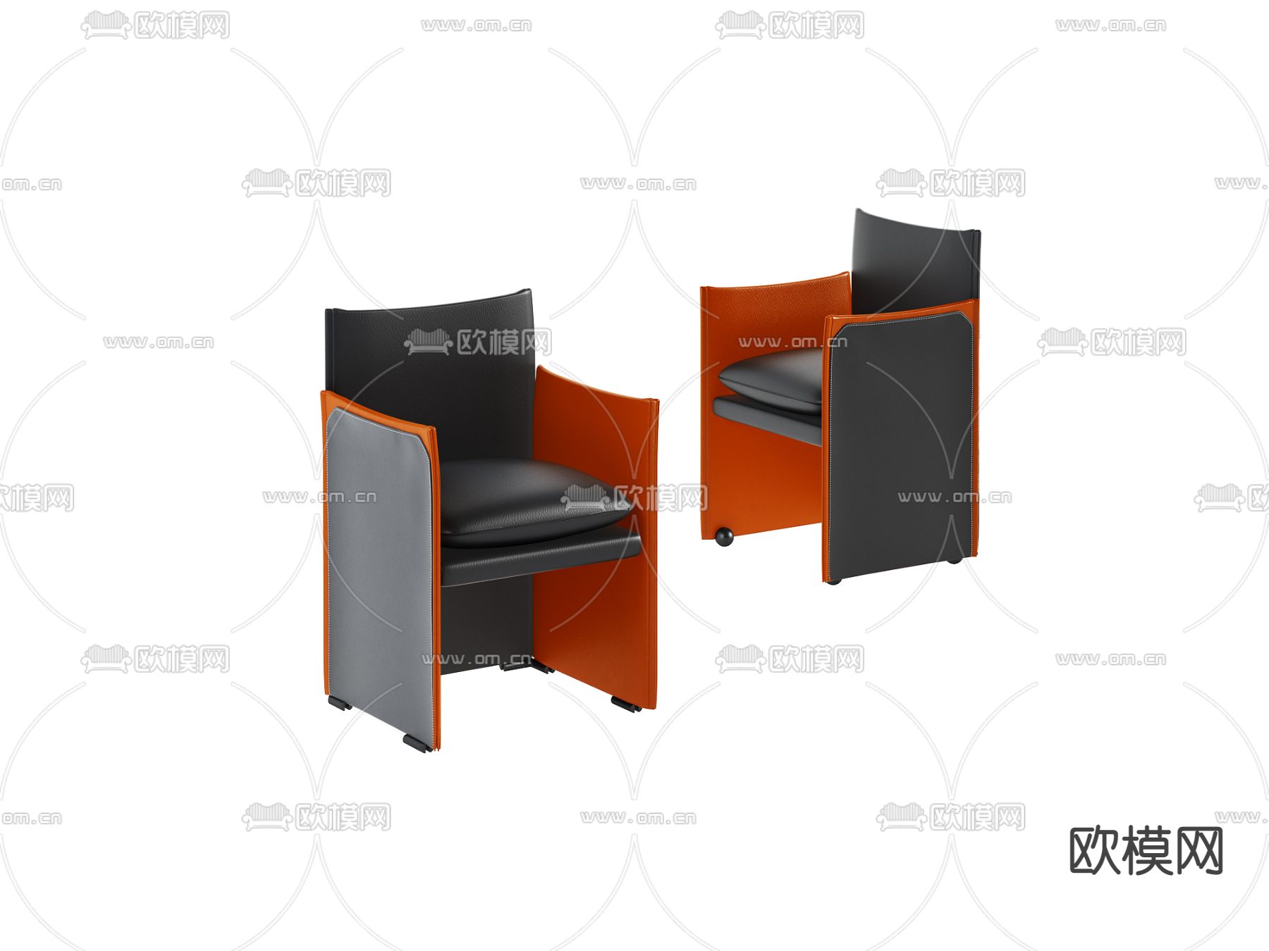 Cassina 皮革休闲椅3d模型下载