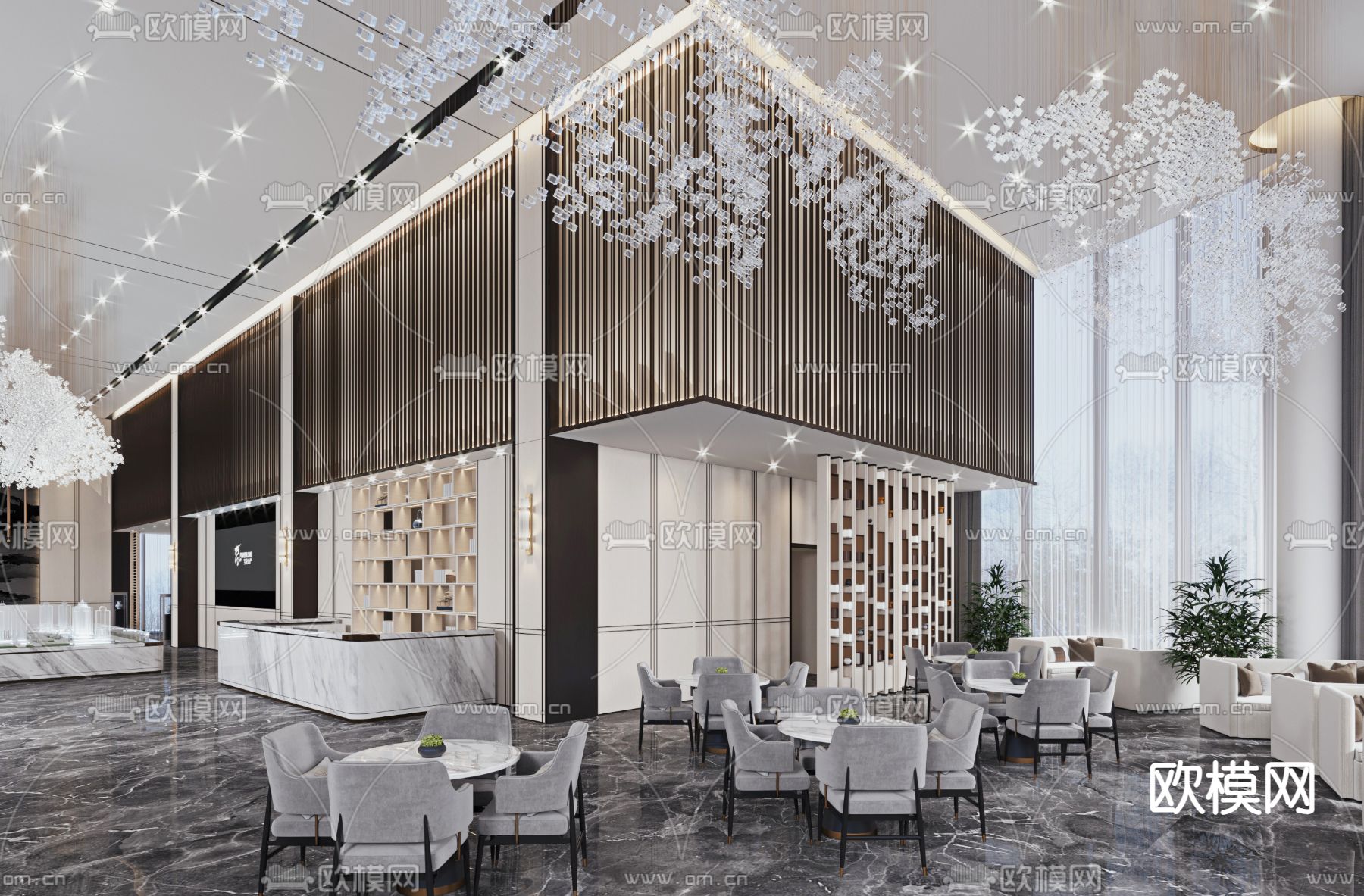 现代售楼处3d模型下载（渲染图1）