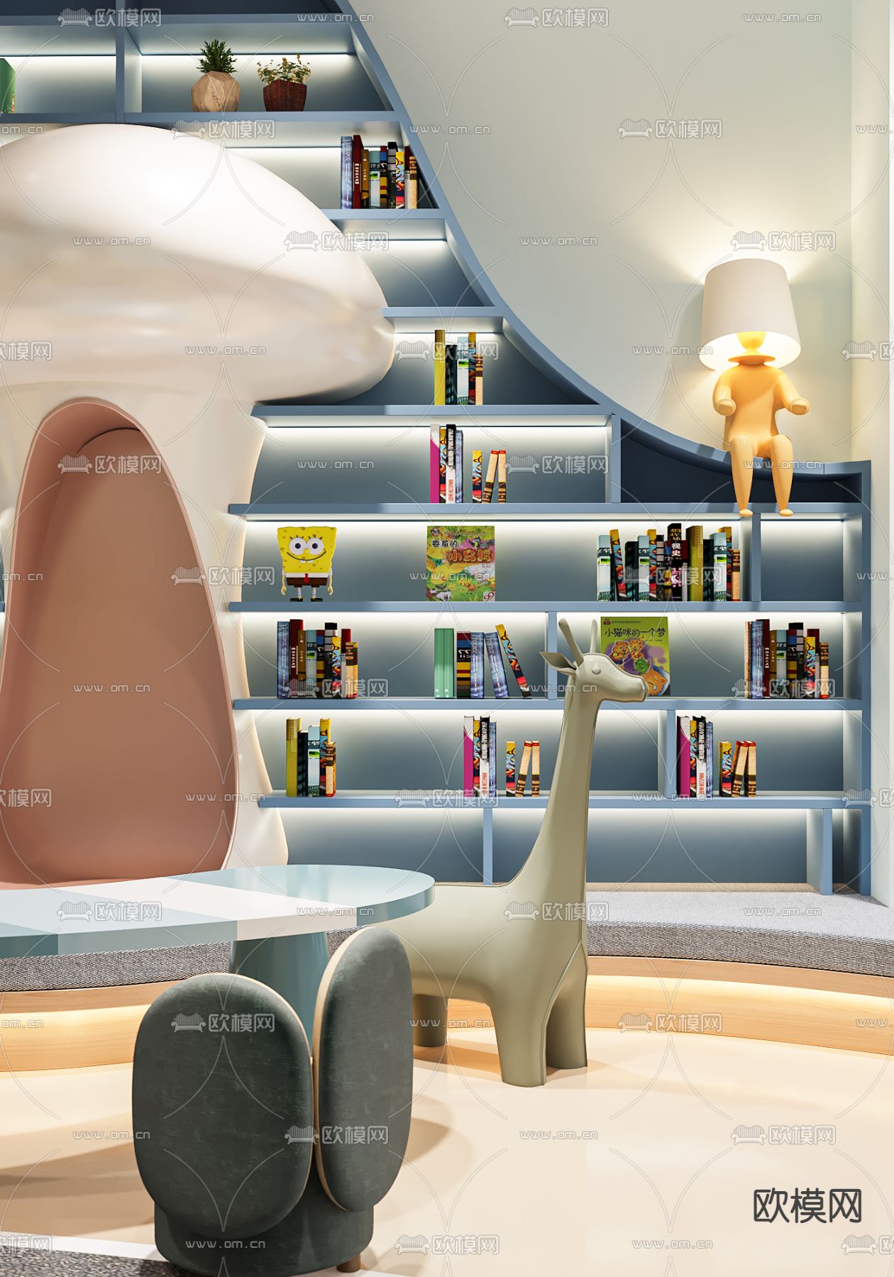 现代儿童口腔诊所3d模型下载（渲染图4）