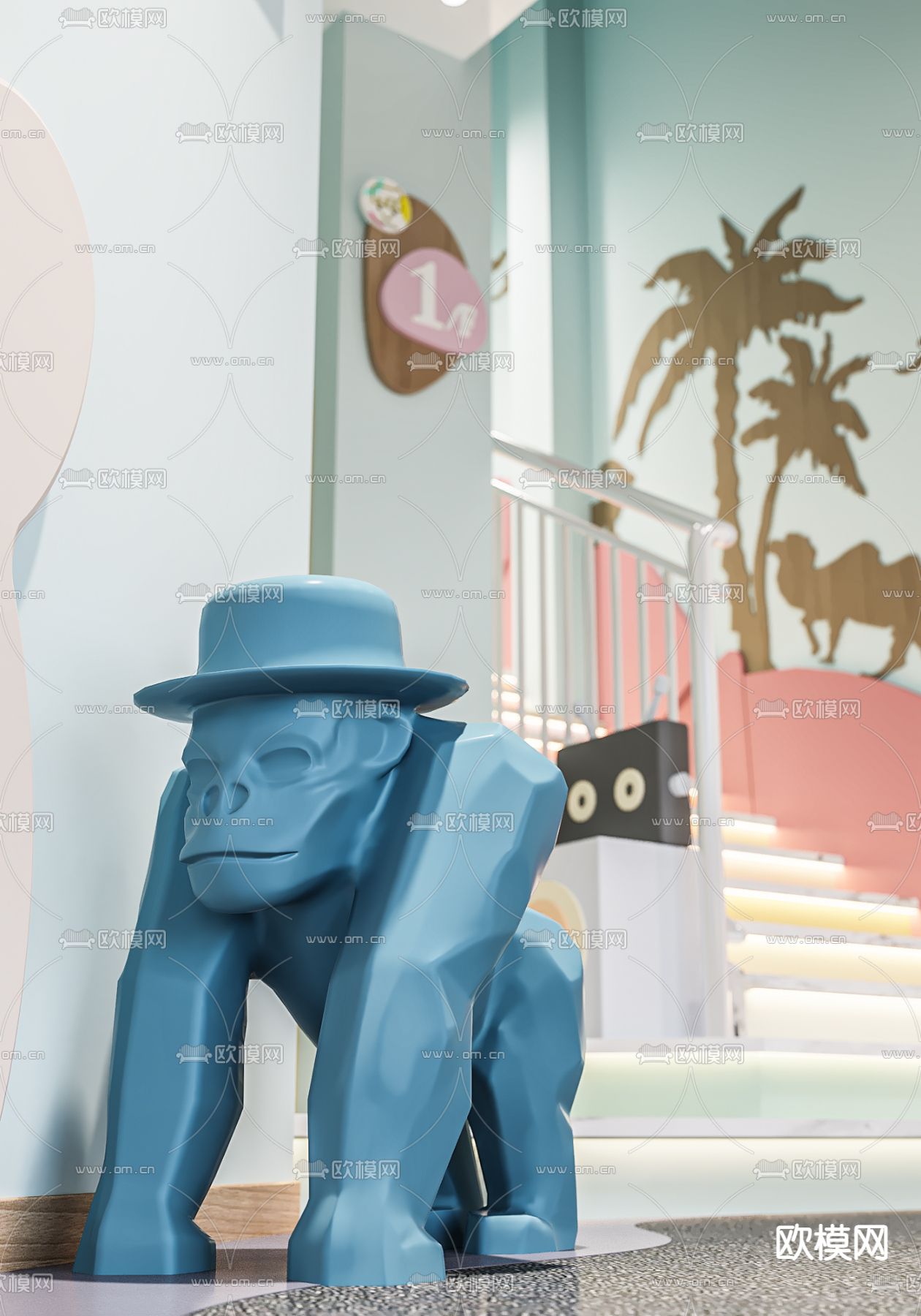 现代儿童口腔诊所3d模型下载（渲染图5）