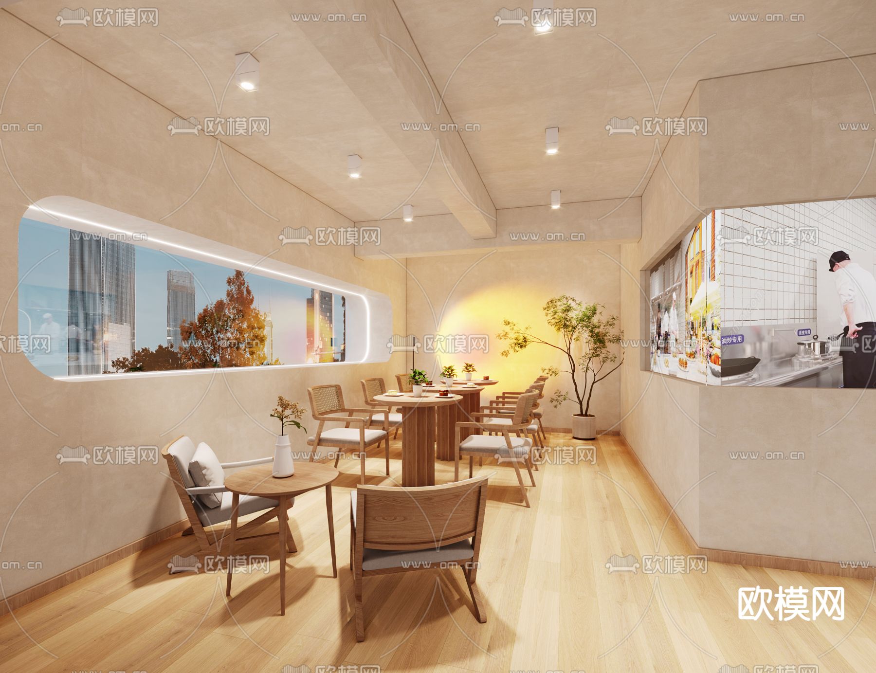 现代轻奢烘焙面包店3d模型下载（渲染图4）