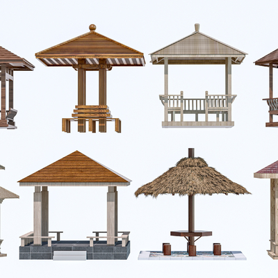  现代景观亭su模型 