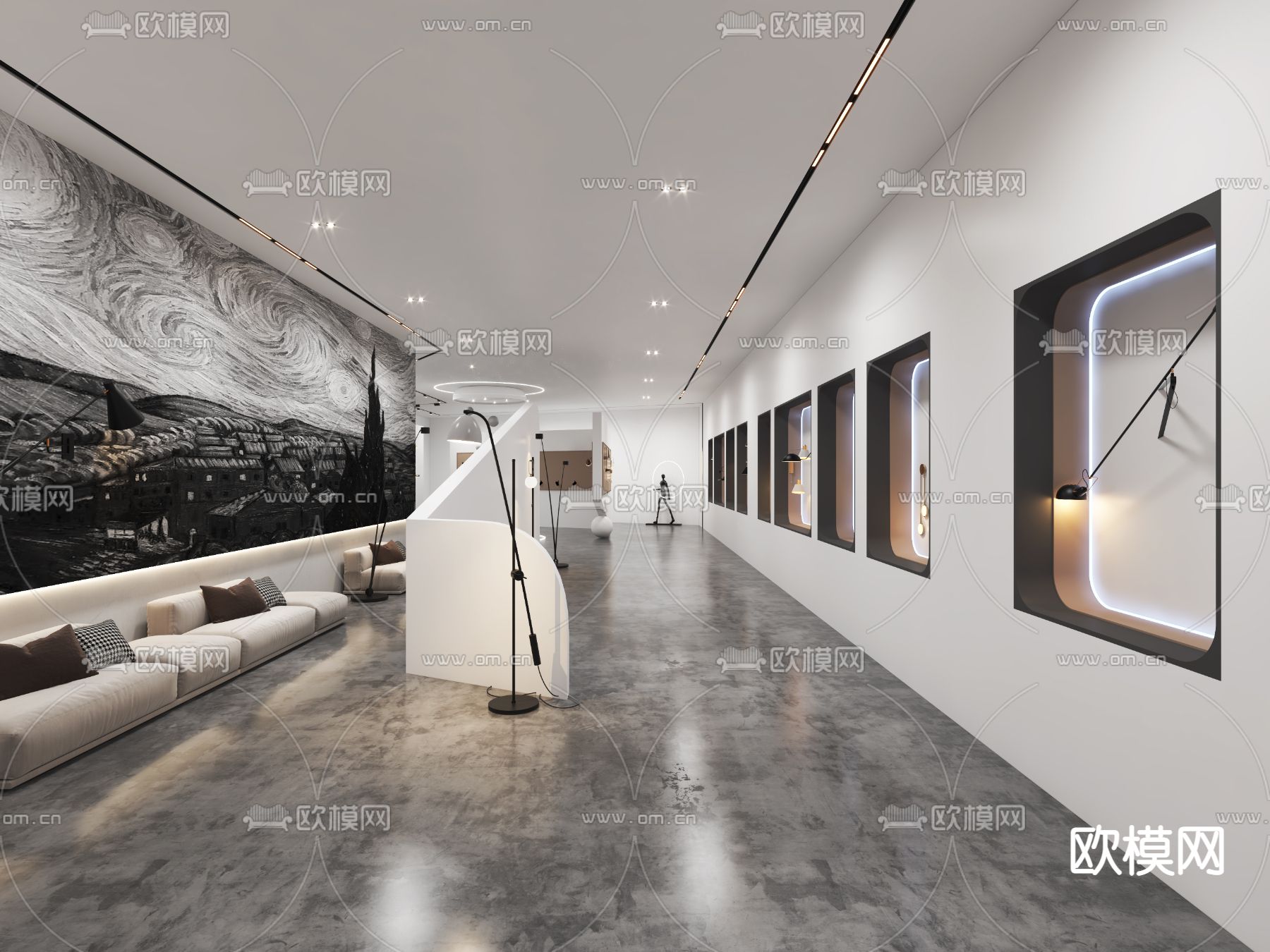 现代灯具展厅3d模型