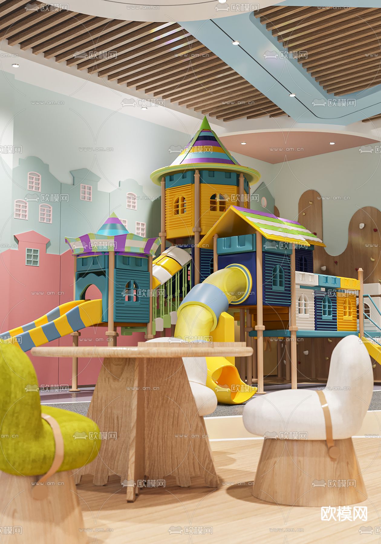 现代儿童口腔诊所3d模型下载（渲染图2）