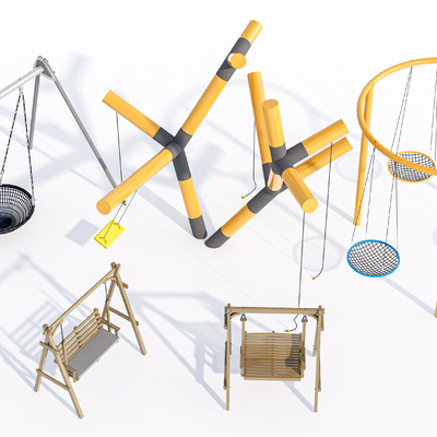  现代户外秋千su模型 