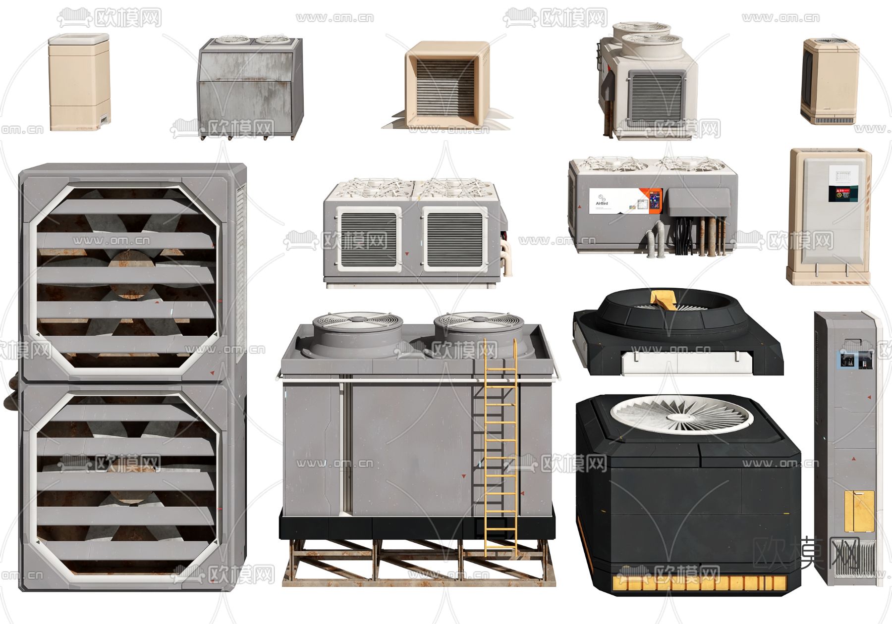 现代空调外机3d模型下载