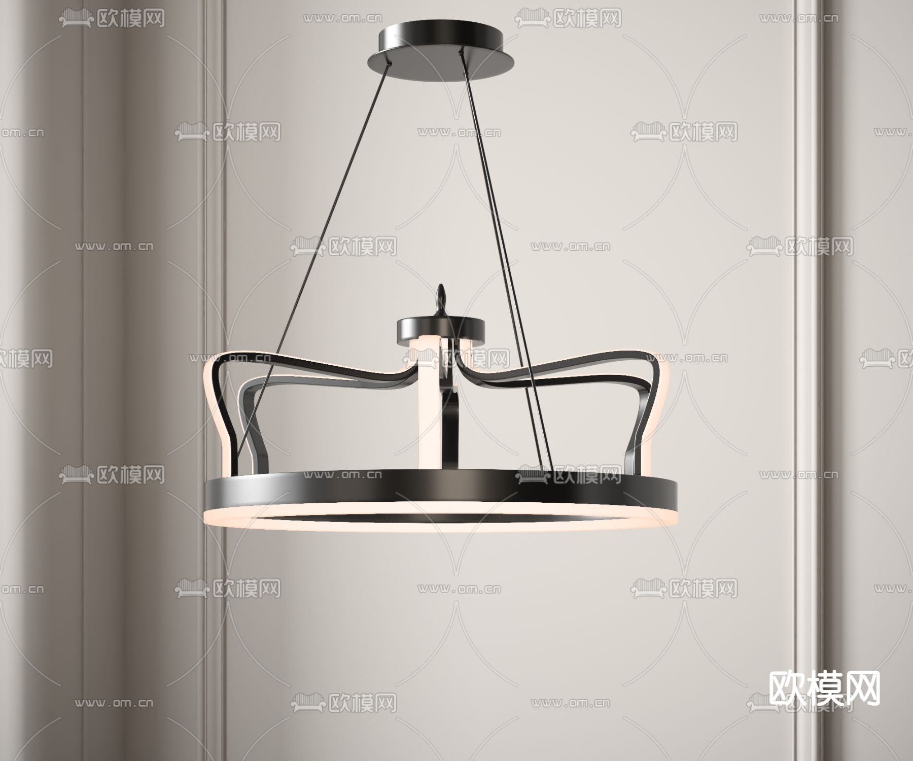北欧铁艺吊灯3d模型下载