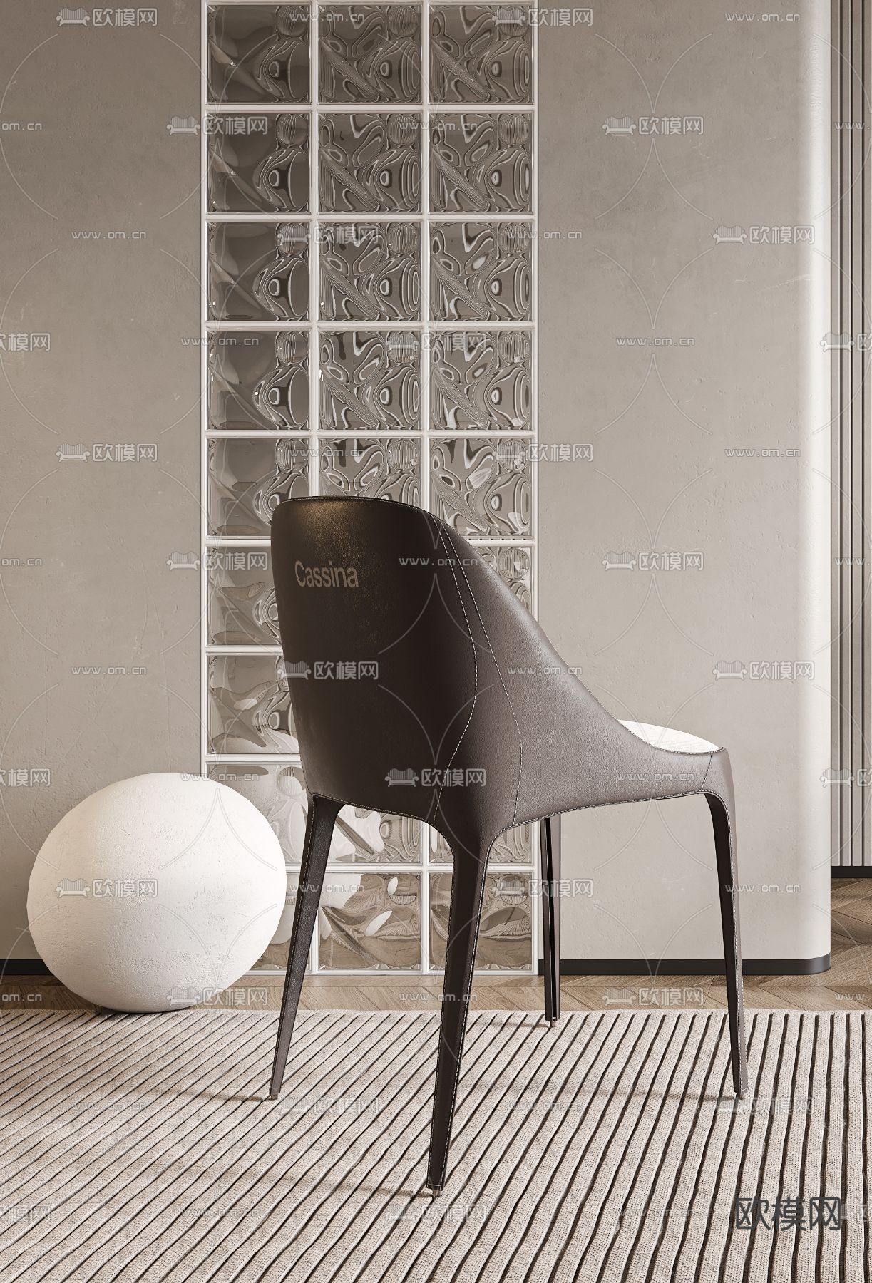 Cassina 单椅餐椅3d模型下载（渲染图2）