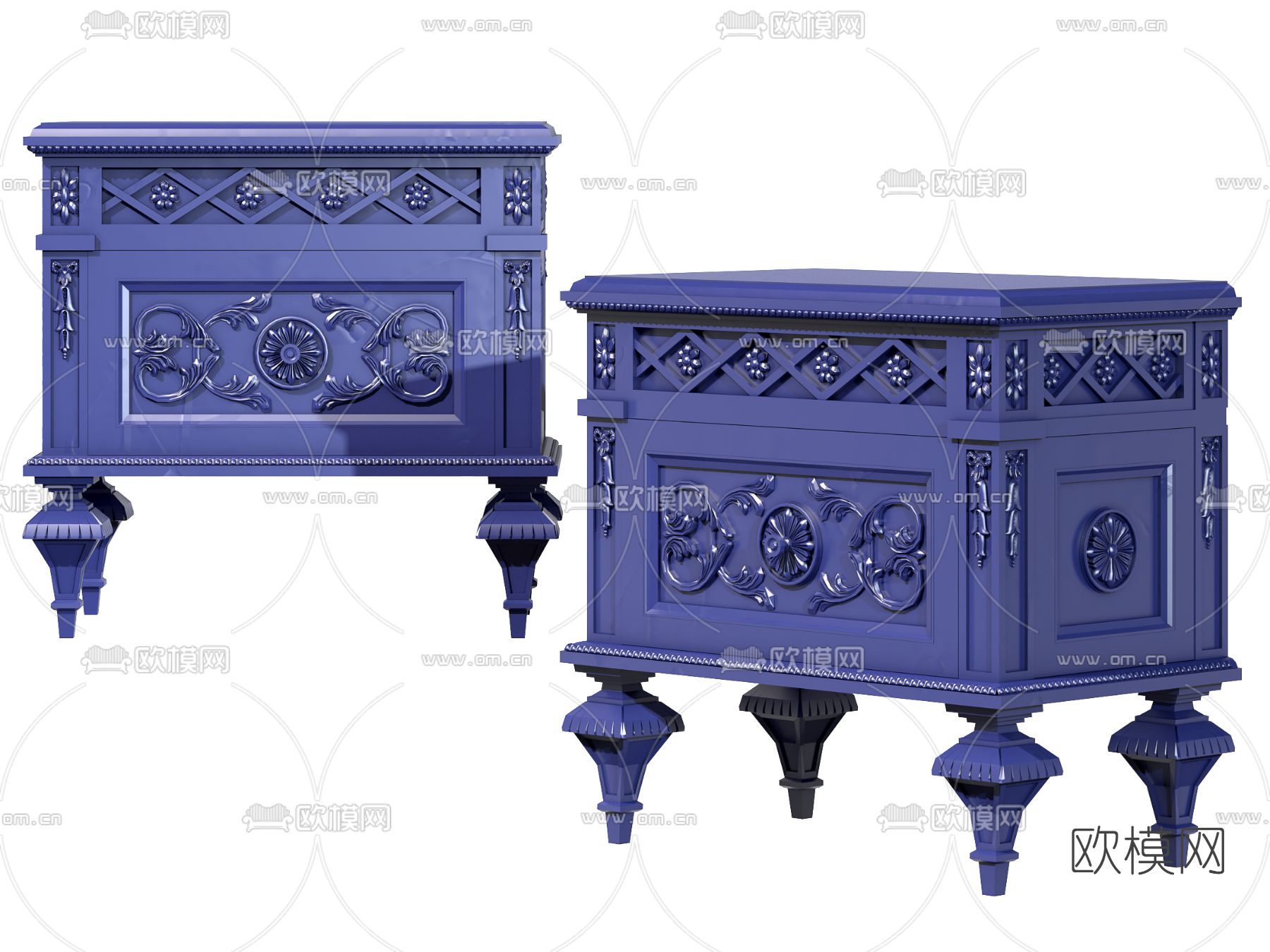 法式床头柜3d模型下载