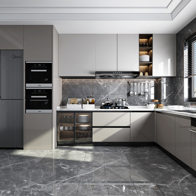  现代厨房su模型 