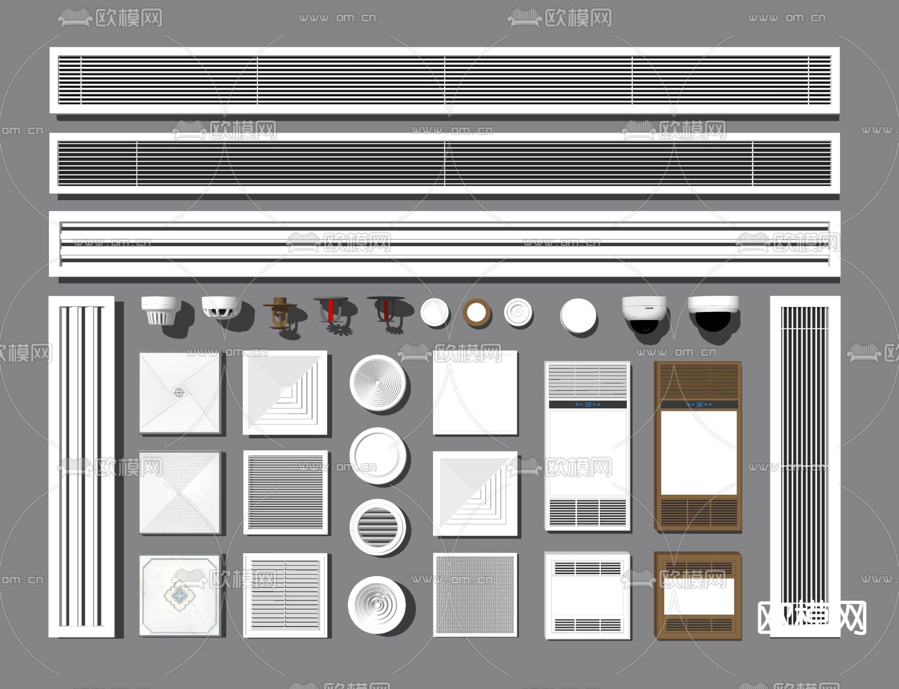现代空调出风口su模型下载（渲染图2）