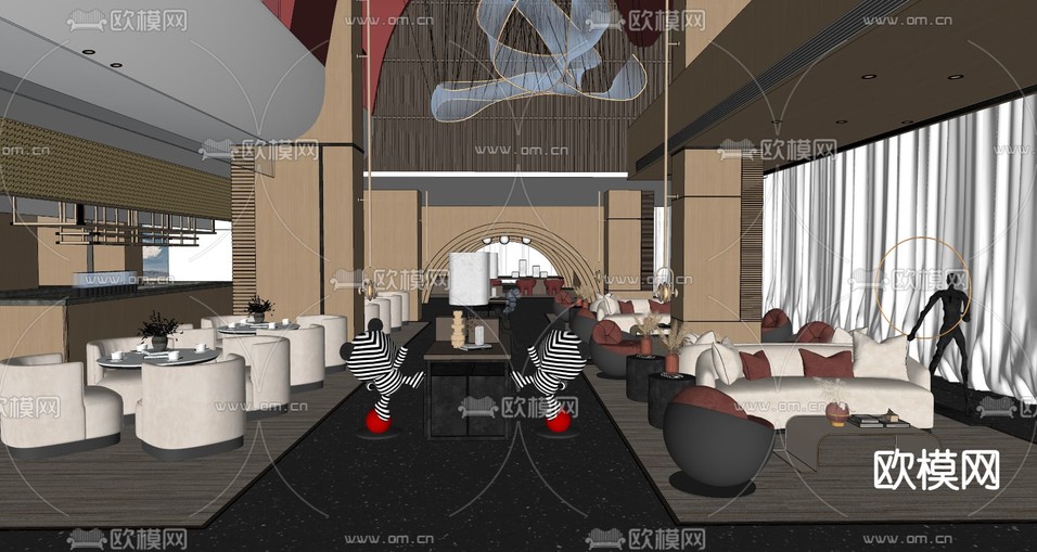 现代酒店大堂su模型下载_ID11932611_sketchup模型下载-欧模网