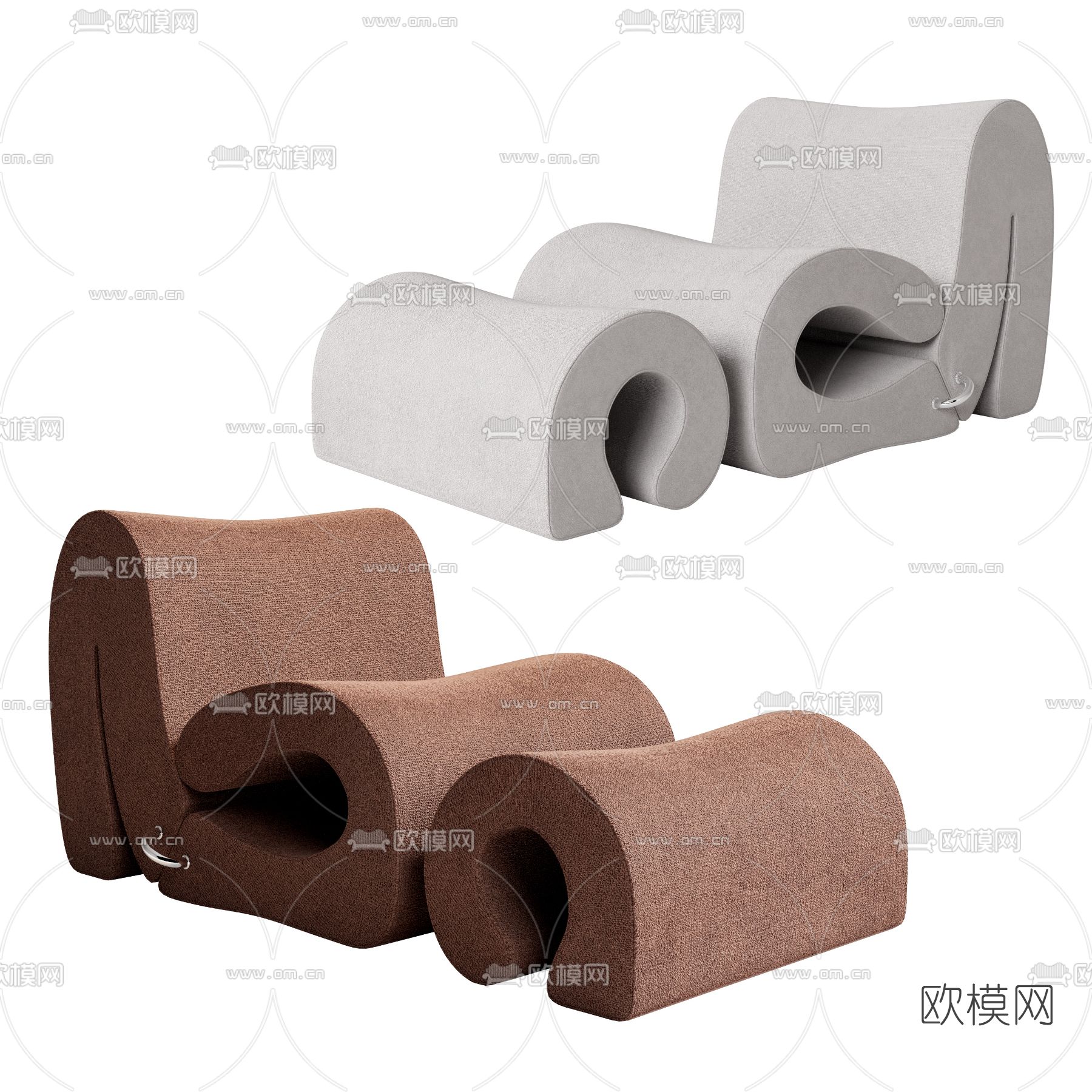 现代休闲沙发躺椅3d模型