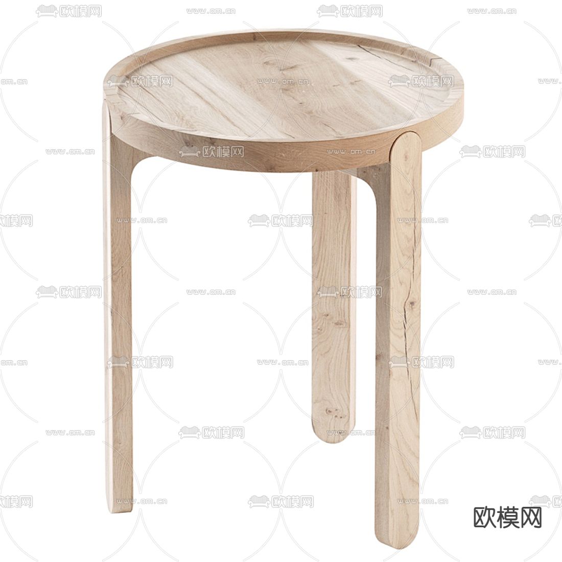 现代实木圆凳凳子3d模型下载（渲染图4）